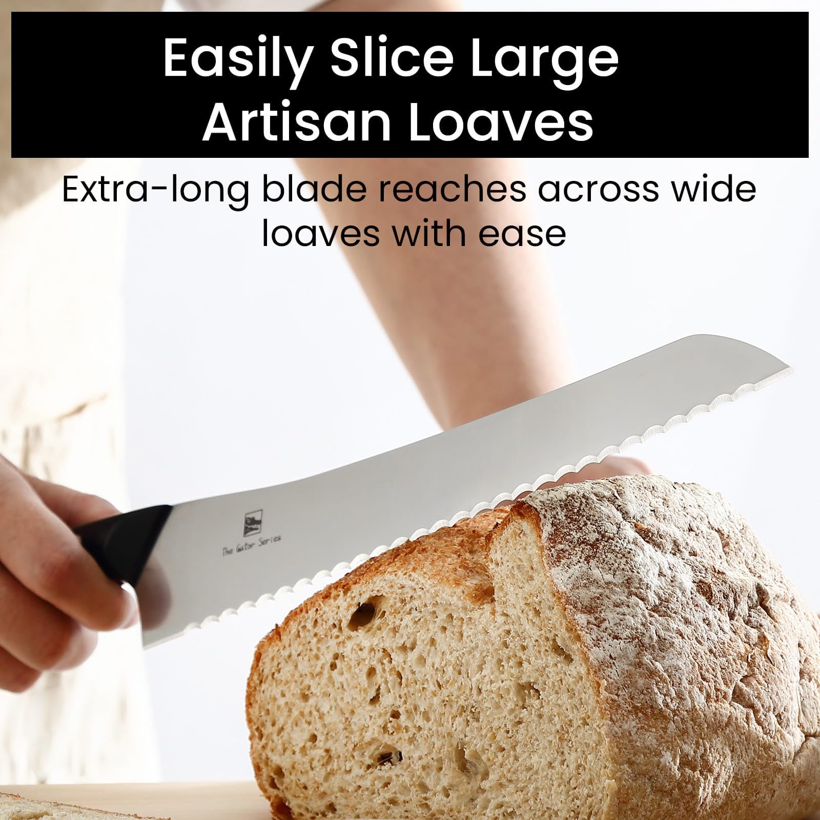 Pakkawood handle bread knife for comfortable grip