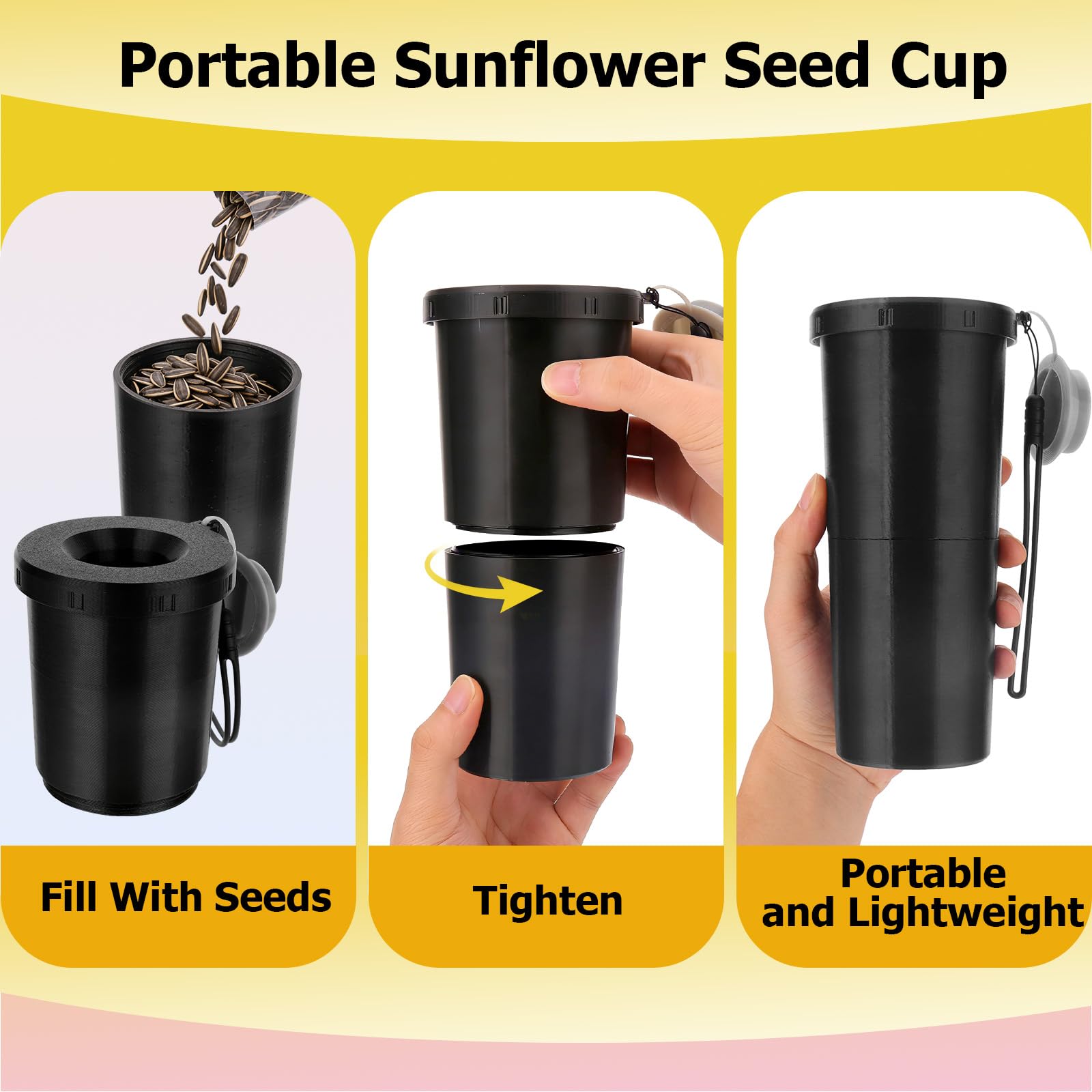 Seed cup with shell storage for pistachios and nuts