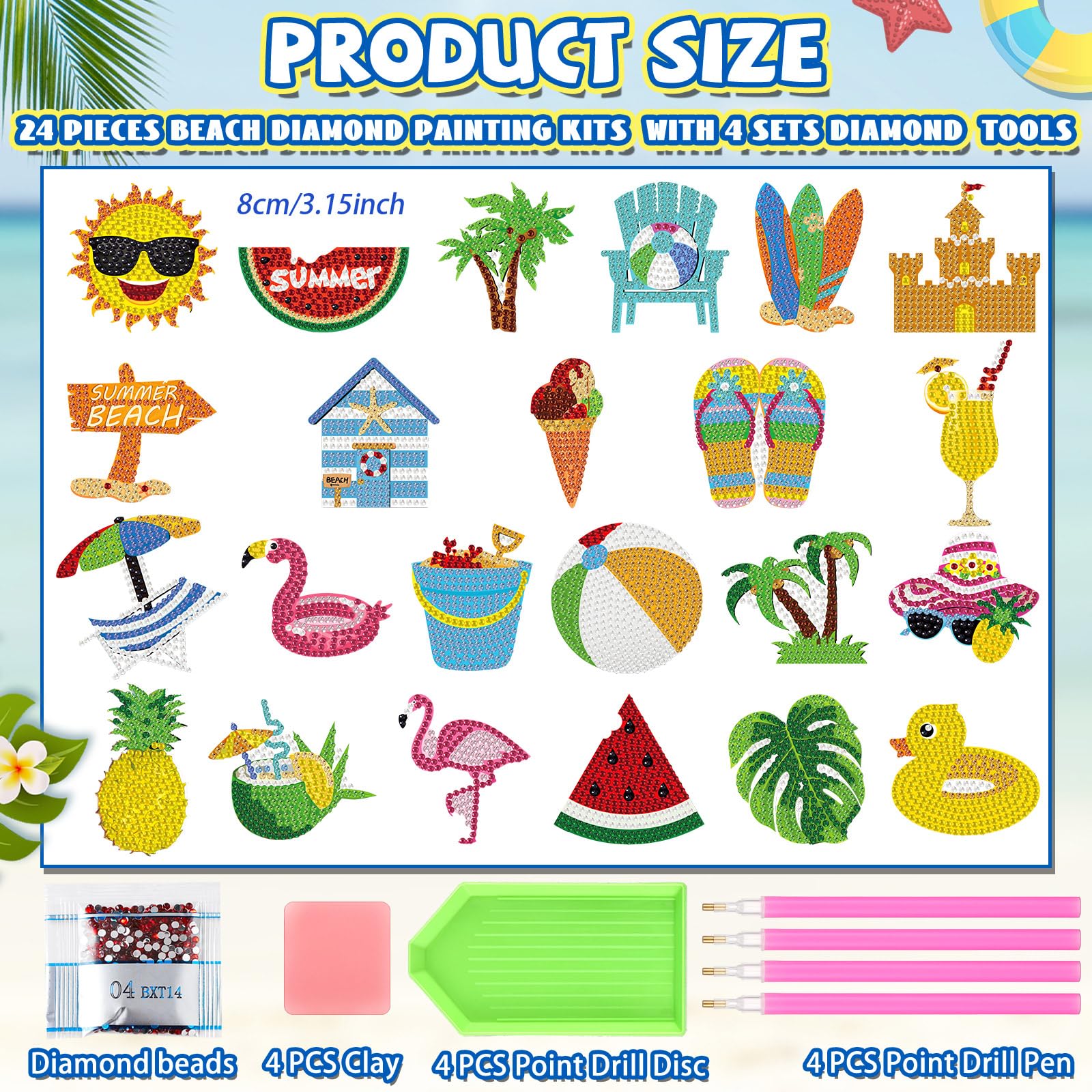 Palm tree design refrigerator magnet from Tellegloww 24 pcs