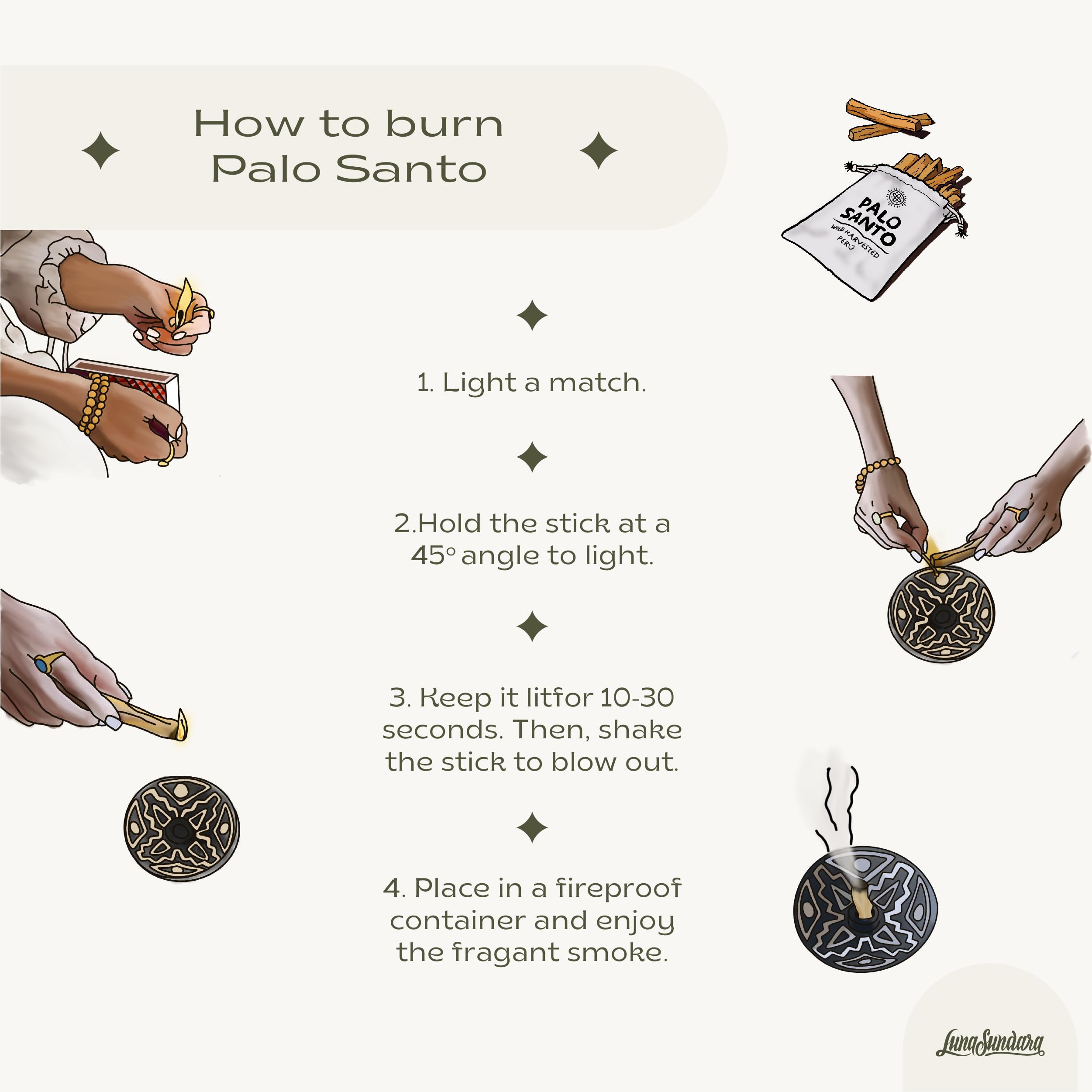 Palo Santo sticks eight pack Luna Sundara