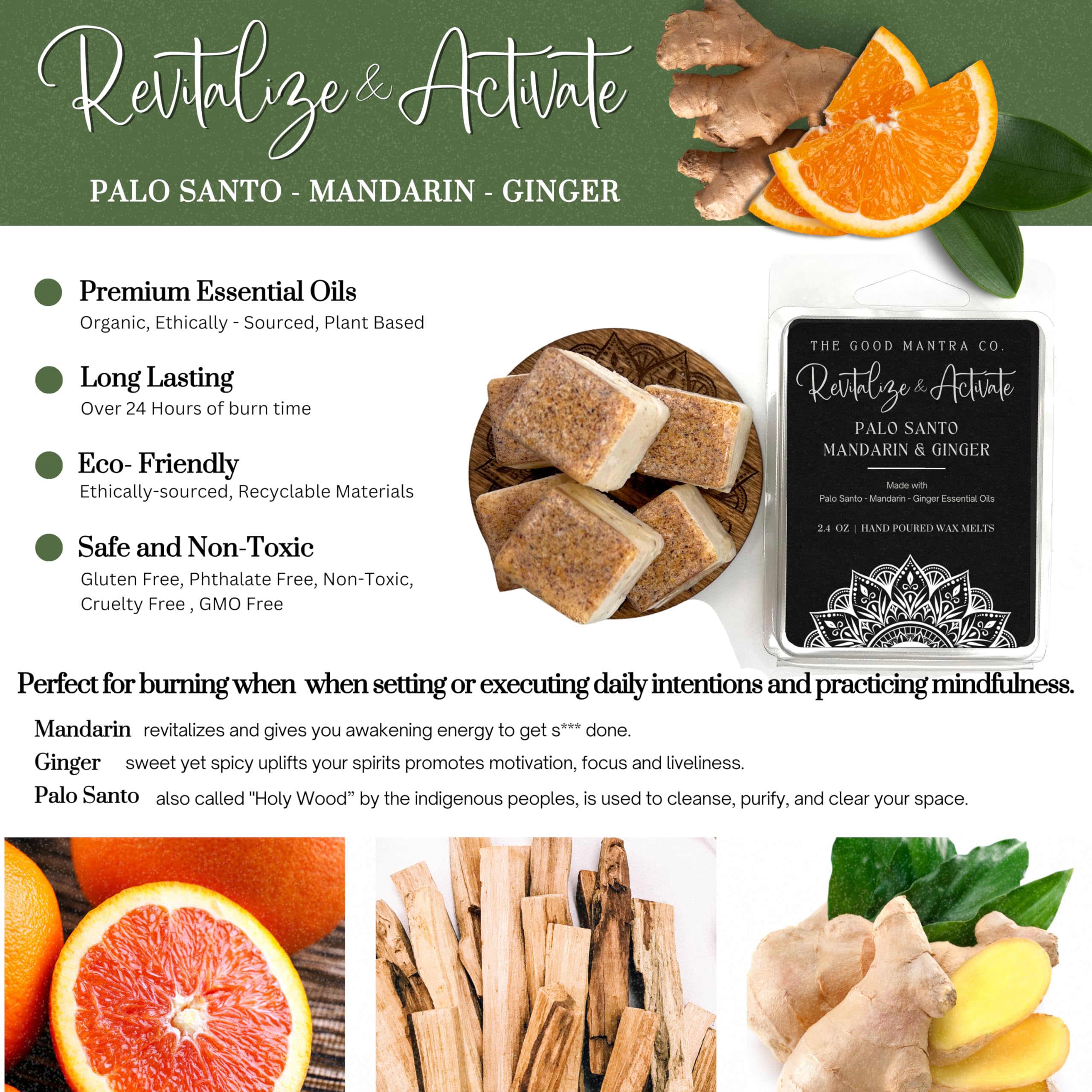 Palo Santo wax melts for energy cleansing aroma