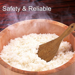 PAMISO natural wood rice paddle 2pcs close up
