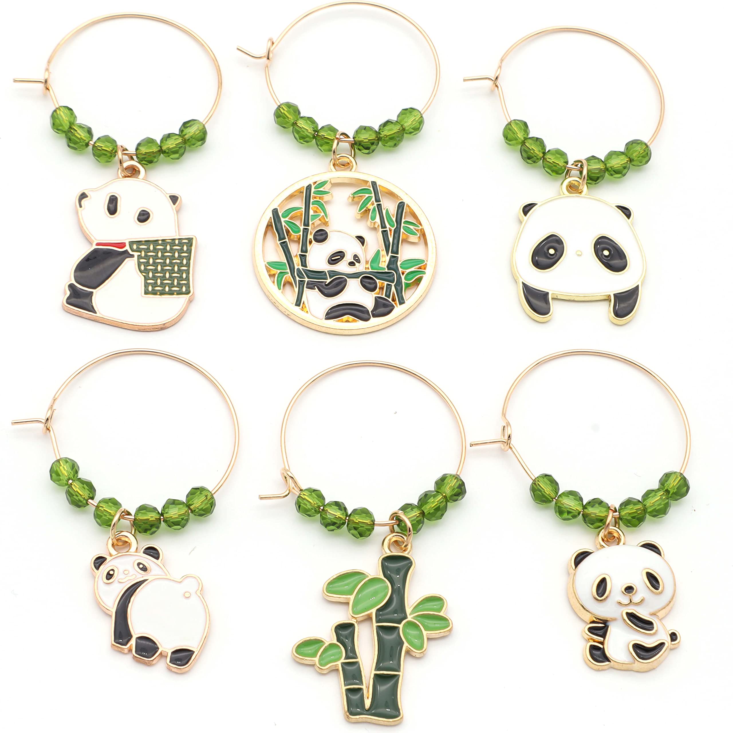 Wipe clean 25mm ring panda wine charm