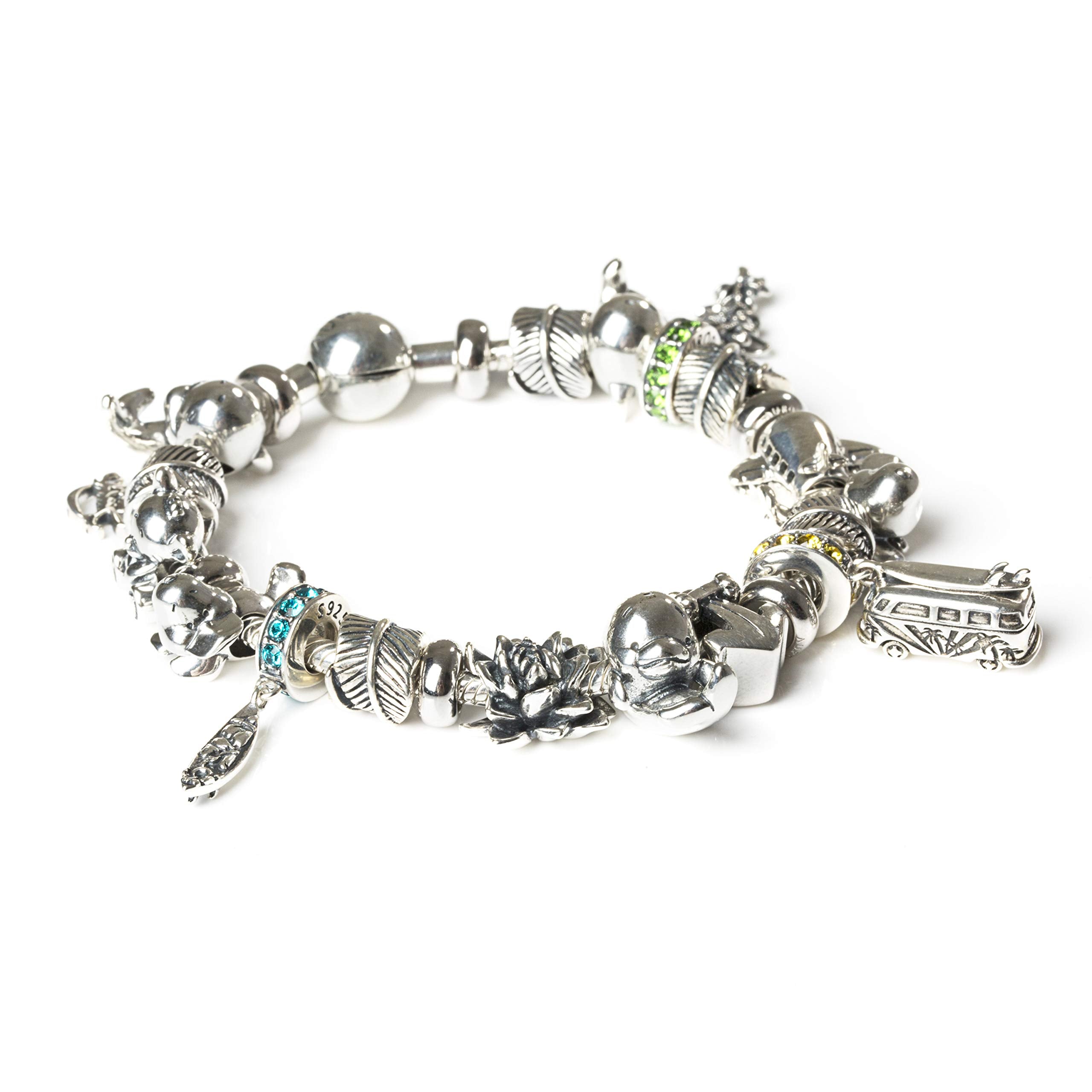 Pandora bracelet compatible Aurora charm close view