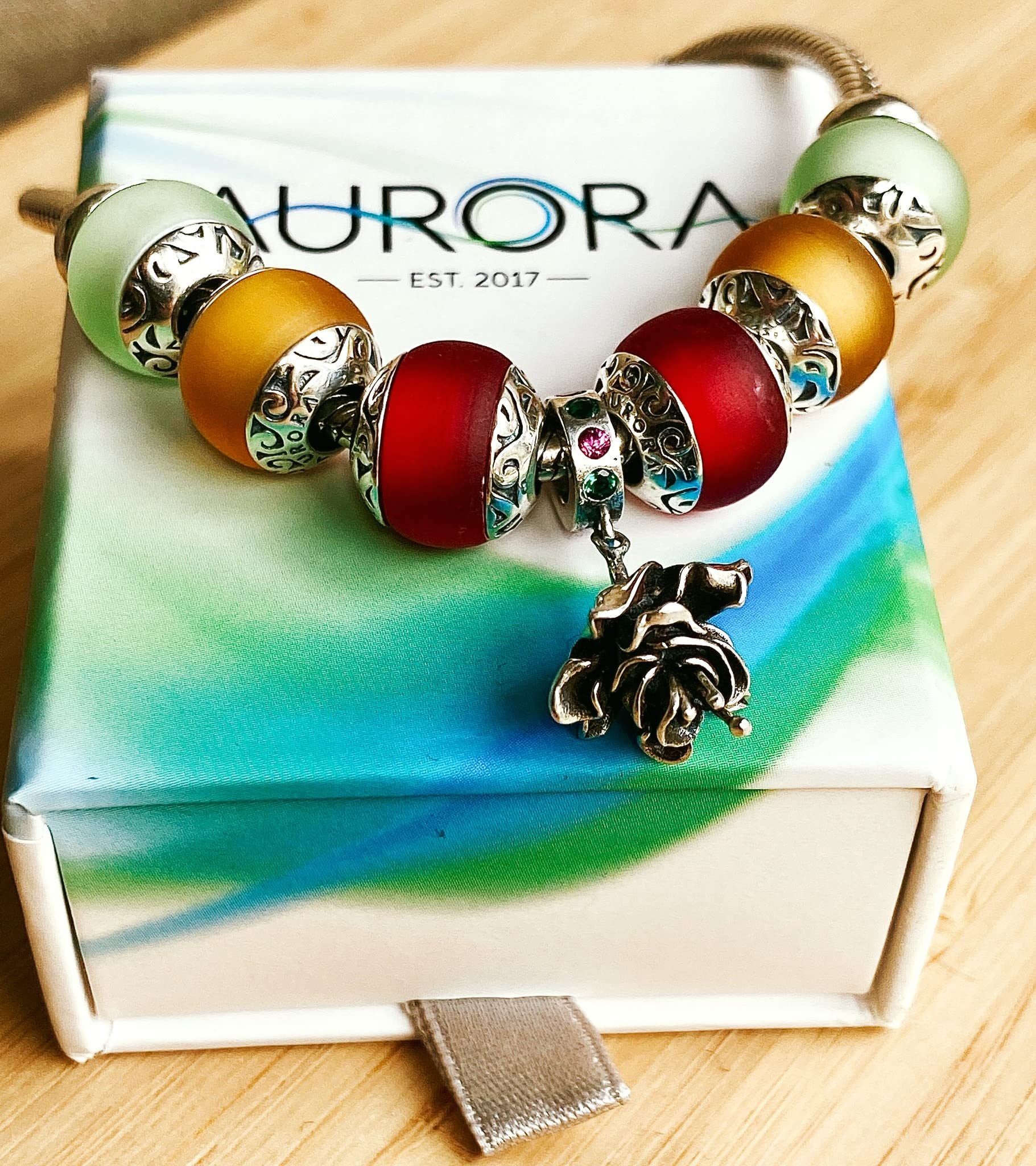 One piece charm bead shown in the photo