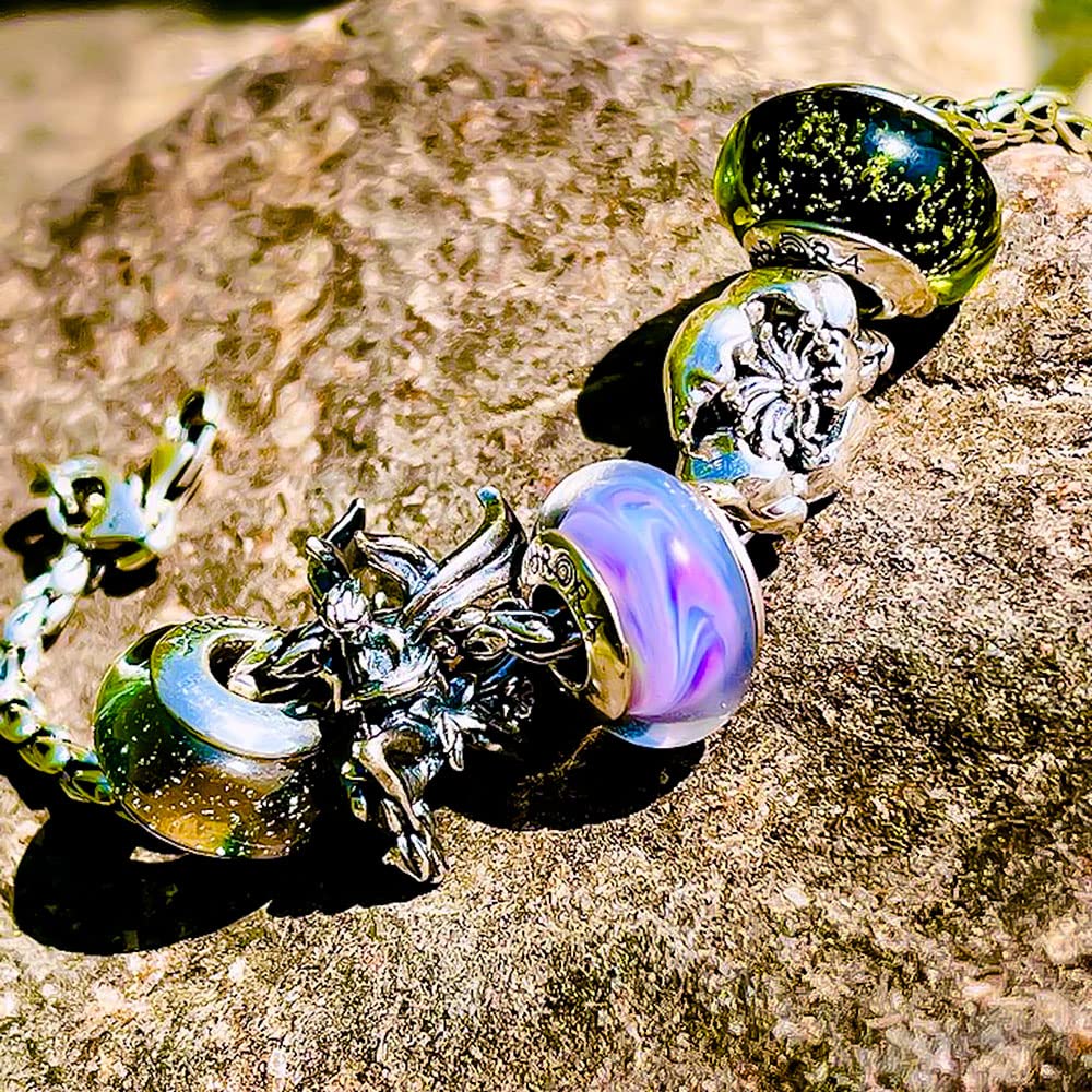Pandora-compatible charm bracelet compatibility shown