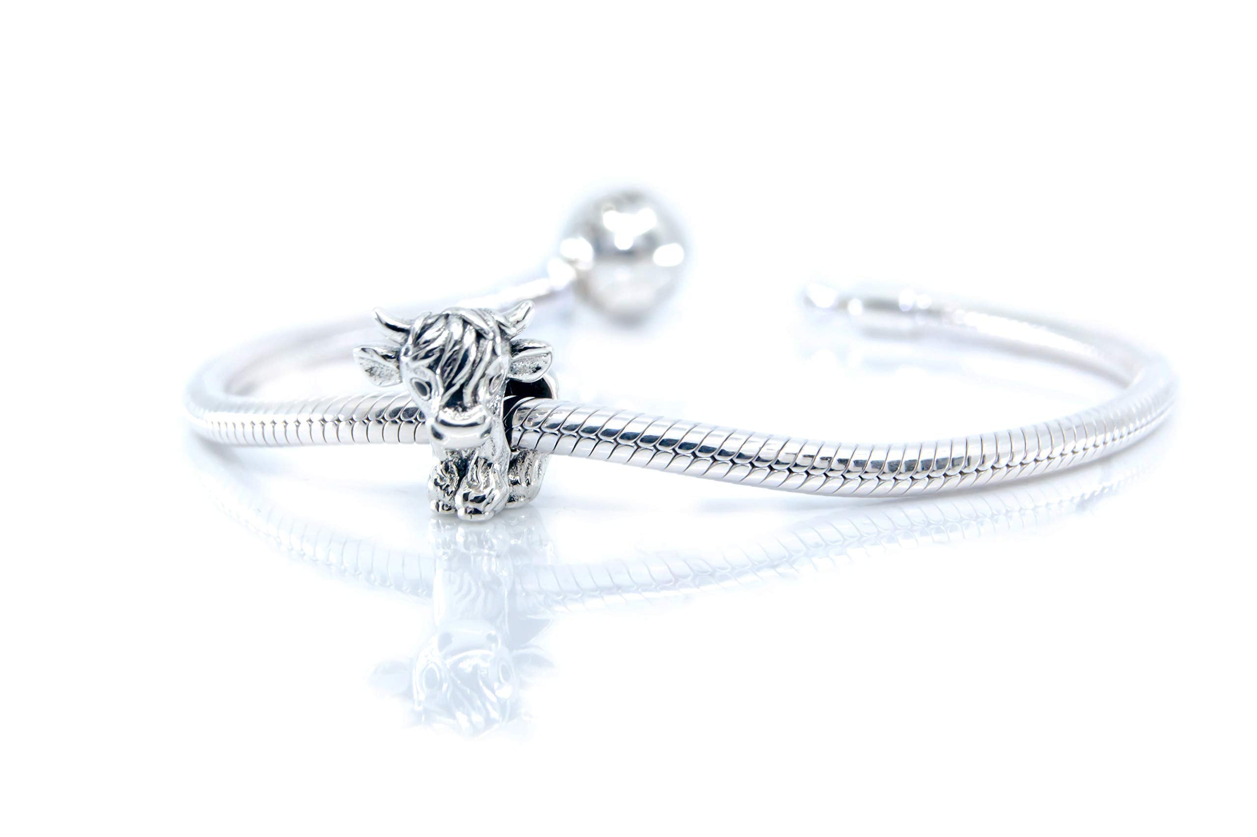 Pandora compatible cow charm core size bracelet