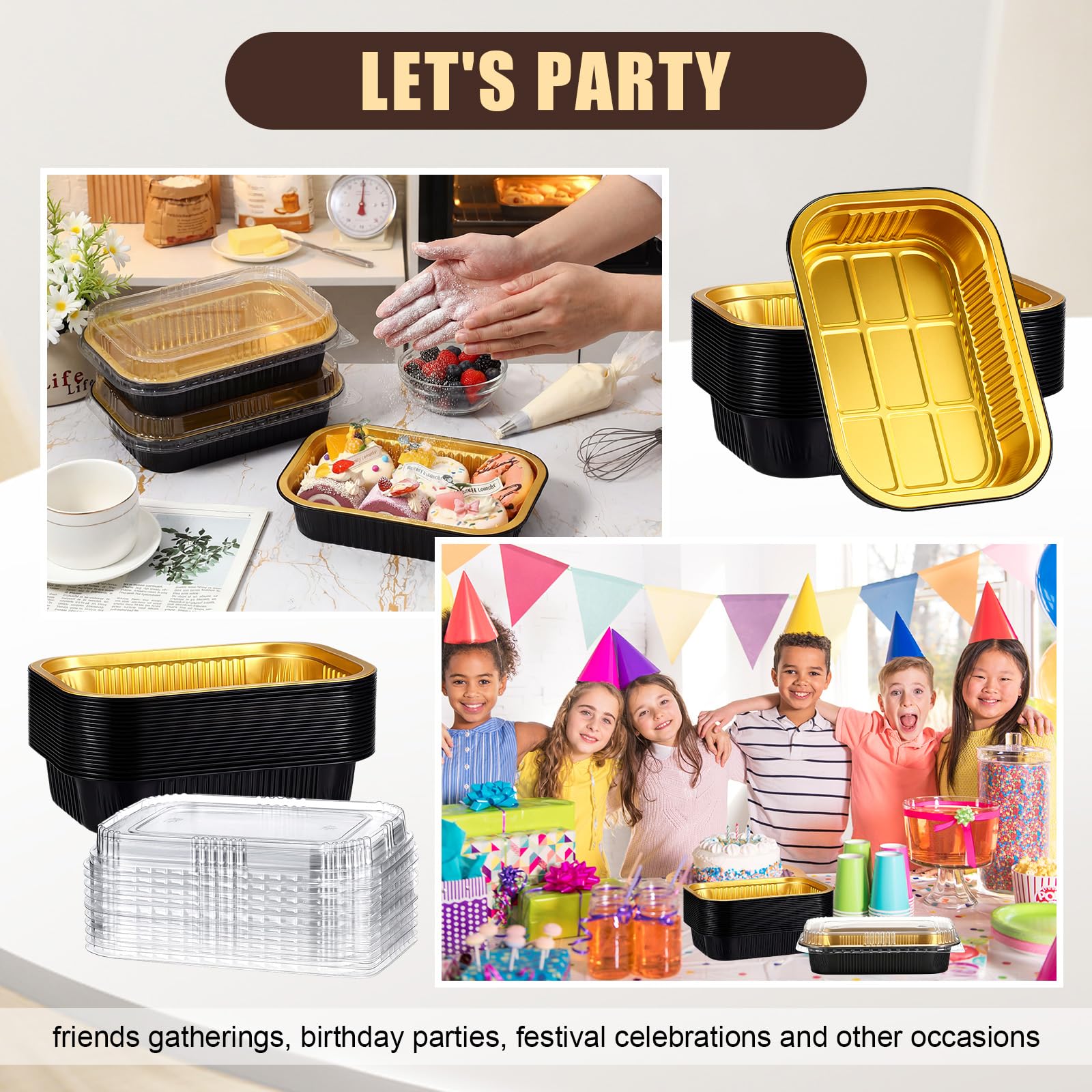 Versatile aluminum foil pans for oven freezer and takeout use