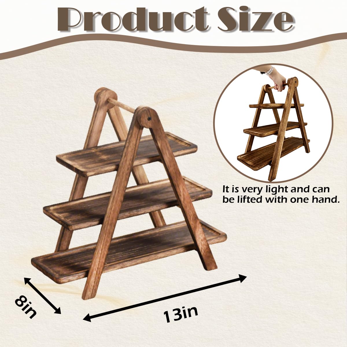 Rectangular Cupcake Stand 3-Tier wooden construction