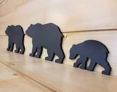 Papa bear figure from Wooden Black Bear Family Set of 3