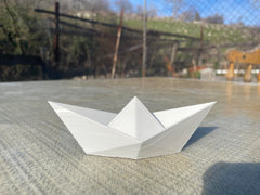Paper boat figurine for desk decor