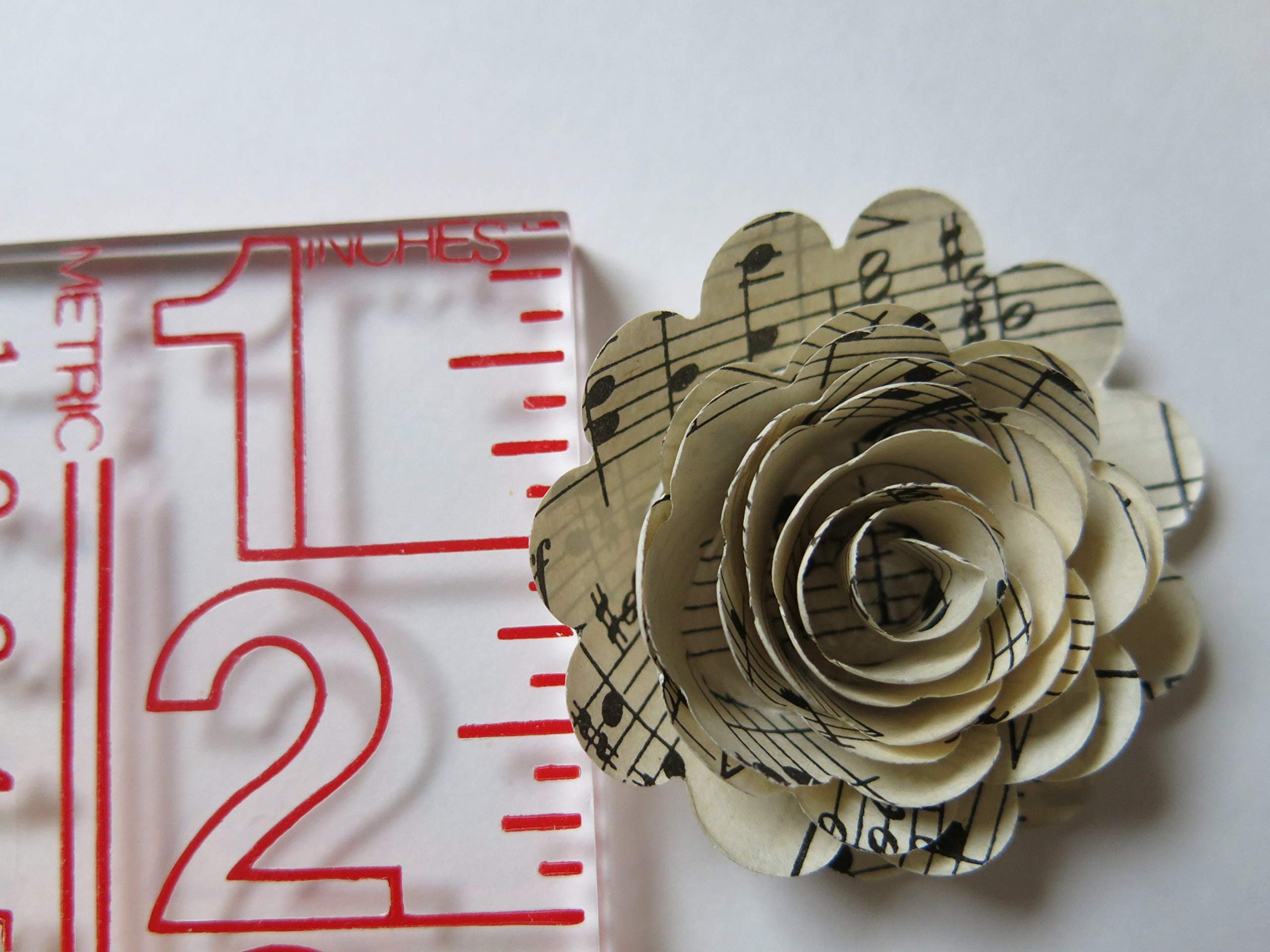Decor made of sheet music paper flowers requires no water or sunlight