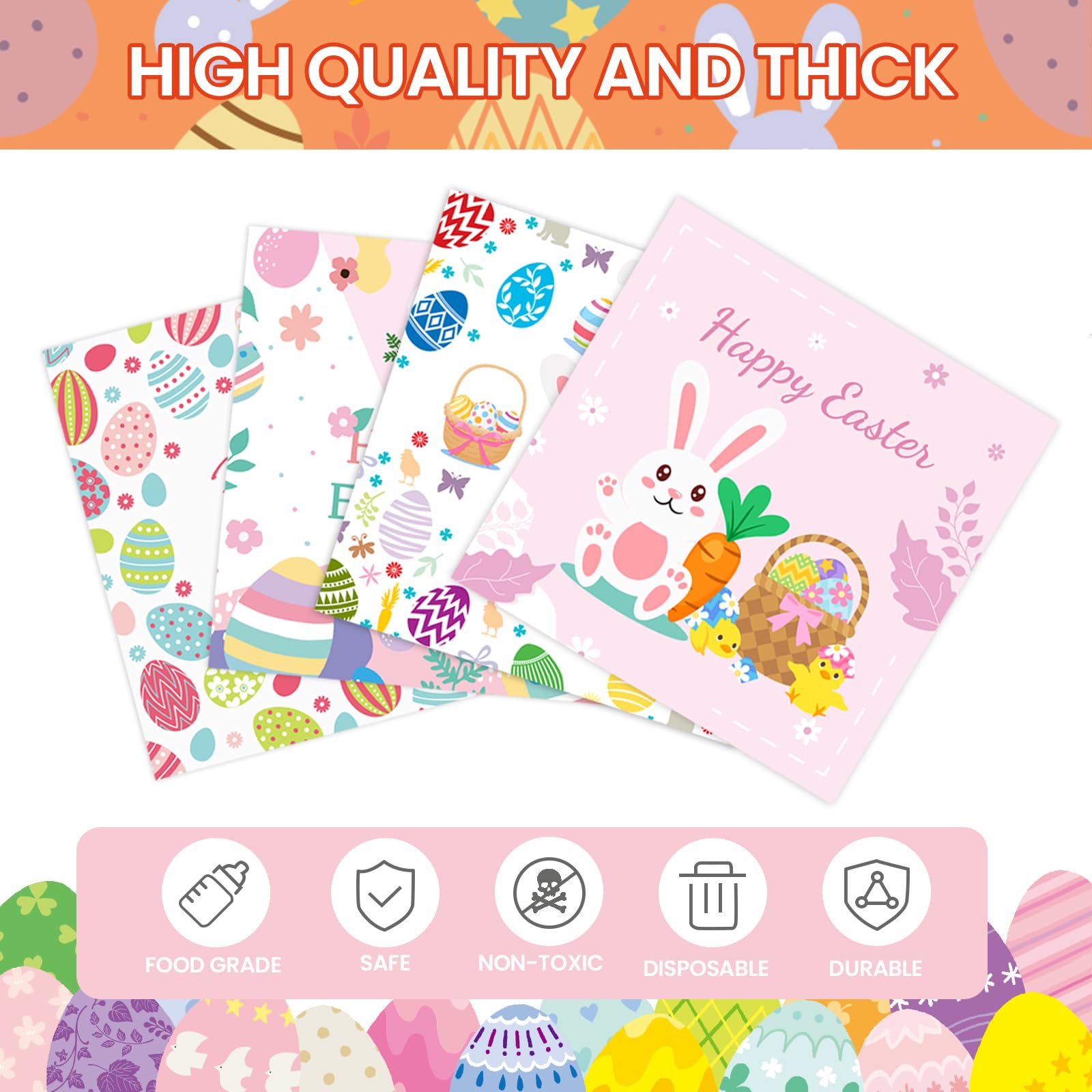 Folded 6.5x6.5 inch napkins with 13x13 inch unfolded size