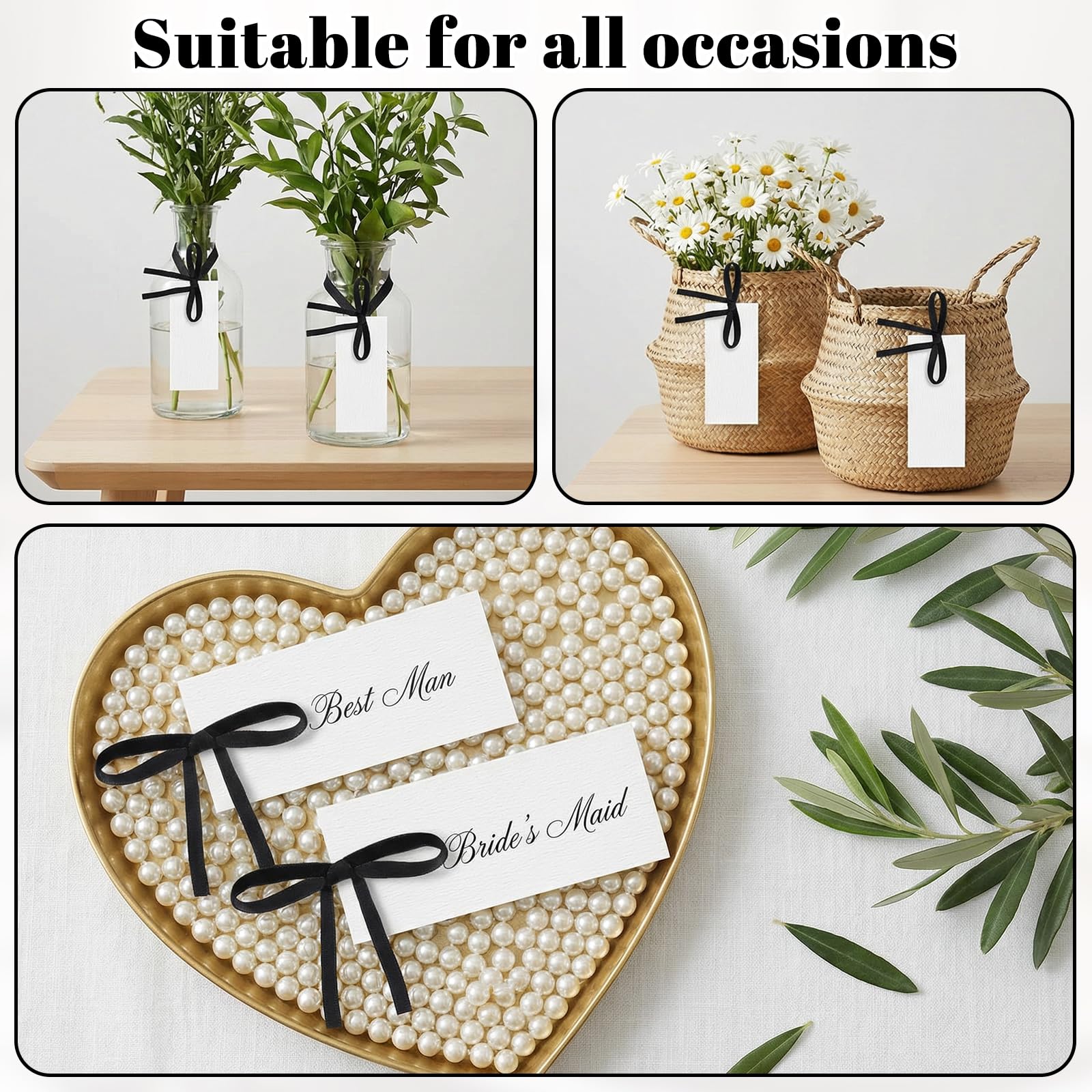 Bagged packaging for place cards and ribbons set