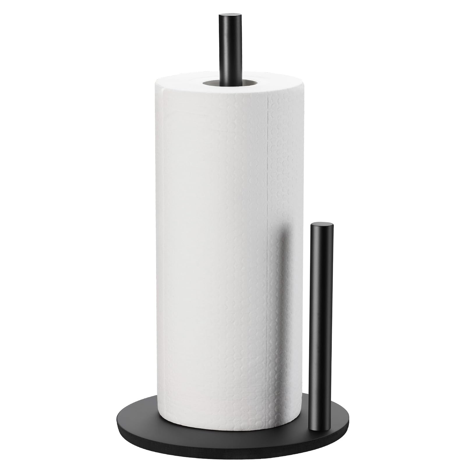 Paper towel holder kitchen black with weighted base 11.8 inches tall