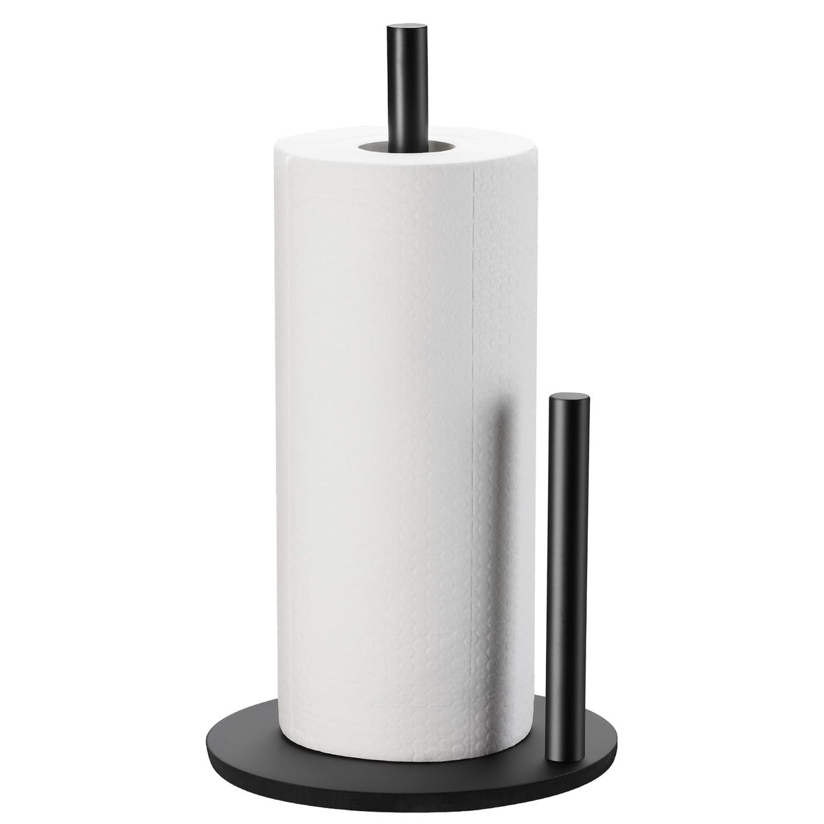 Paper towel holder kitchen black with weighted base 11.8 inches tall