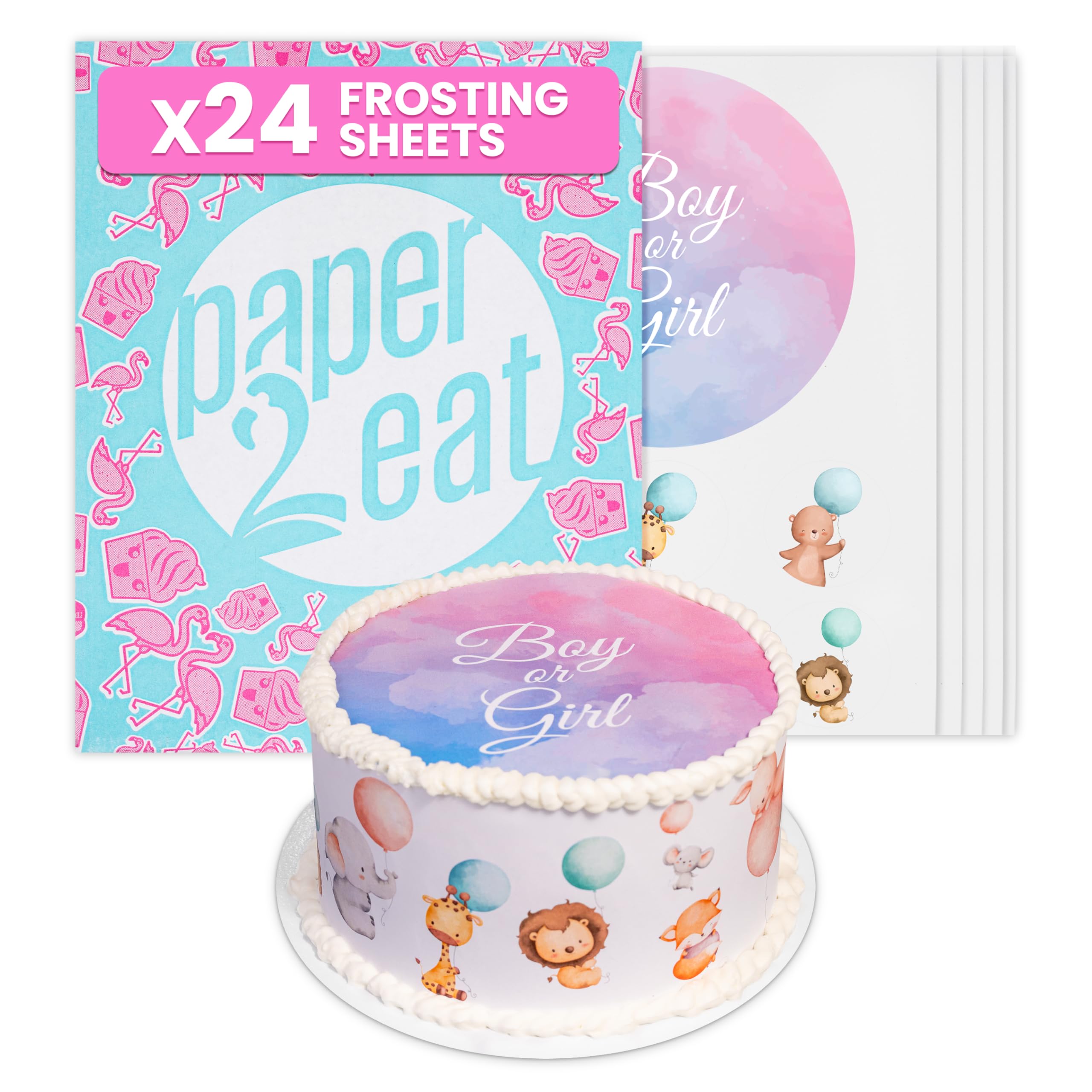 paper2eat frosting sheets 8-5x11 white 24ct package