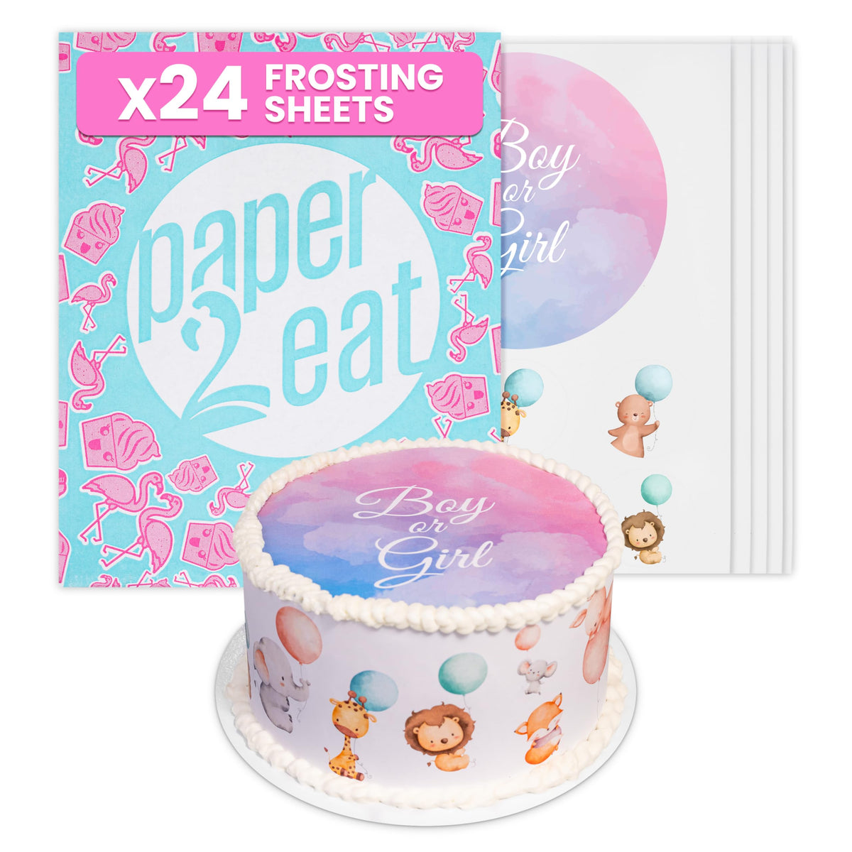 paper2eat frosting sheets 8-5x11 white 24ct package