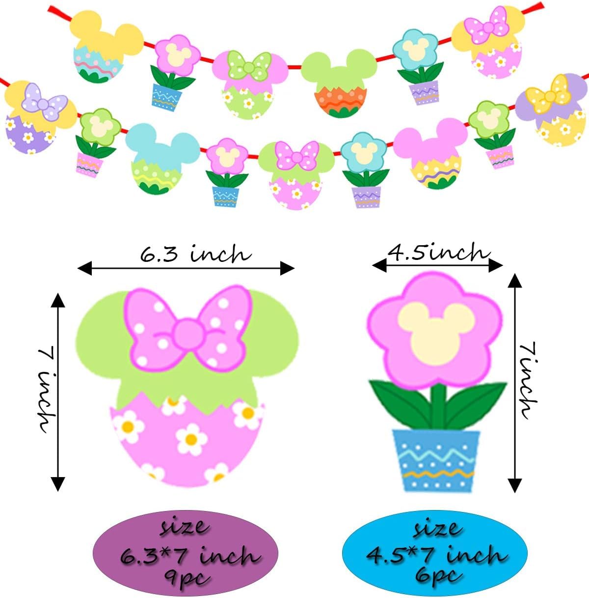 15-piece paperboard Easter banner for indoor outdoor decor