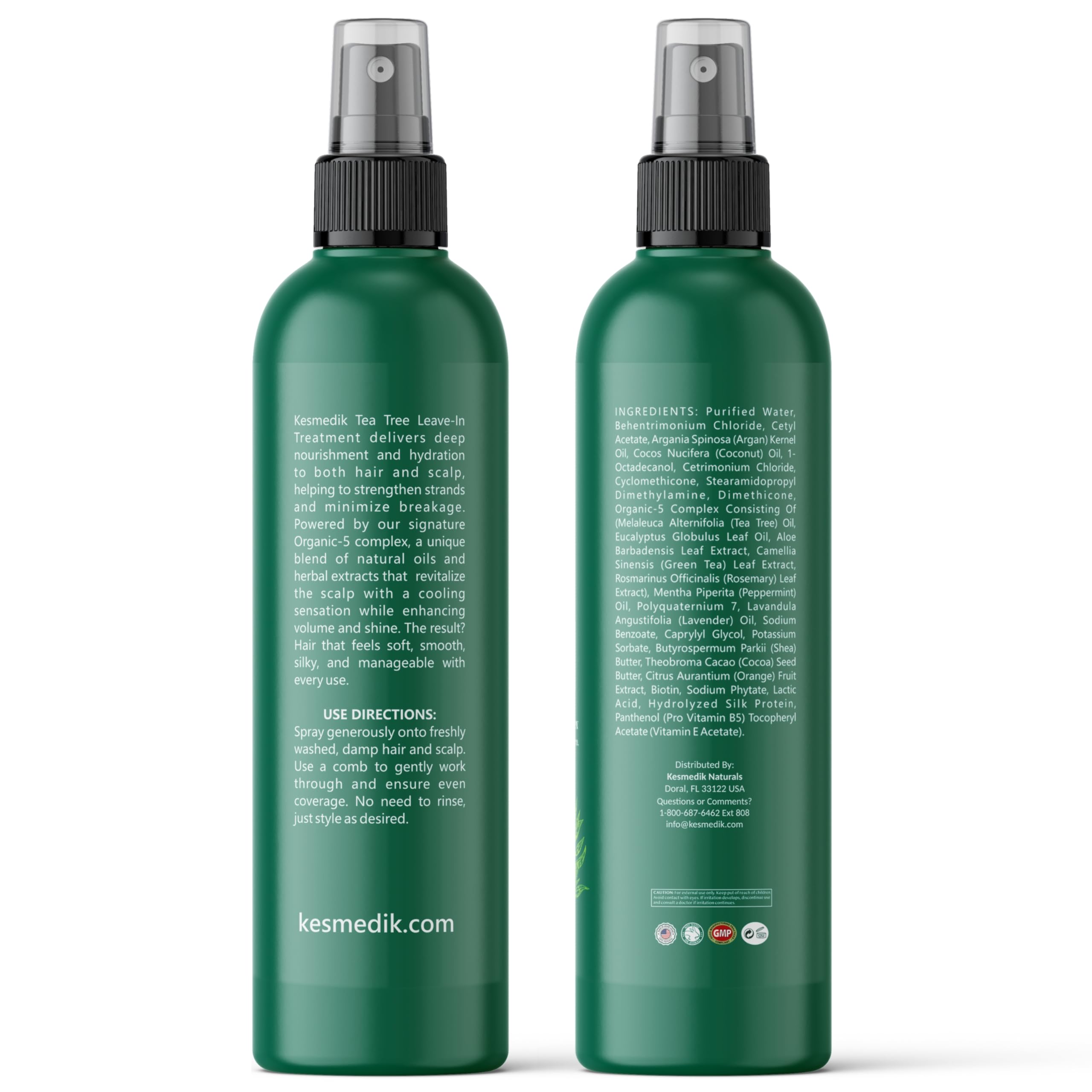Paraben and sulfate free leave-in conditioner bottle