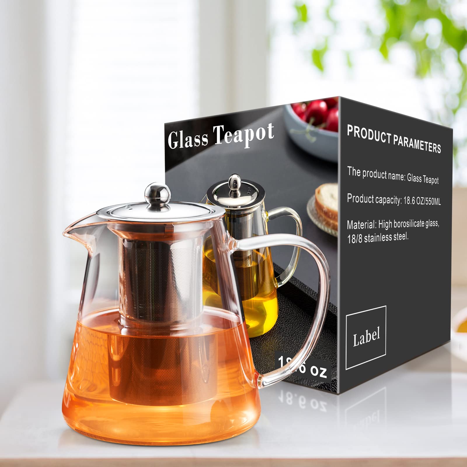 Blooming and loose leaf tea compatible PARACITY teapot