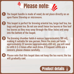 650 ml capacity glass teapot for loose leaf tea by PARACITY Enchanti