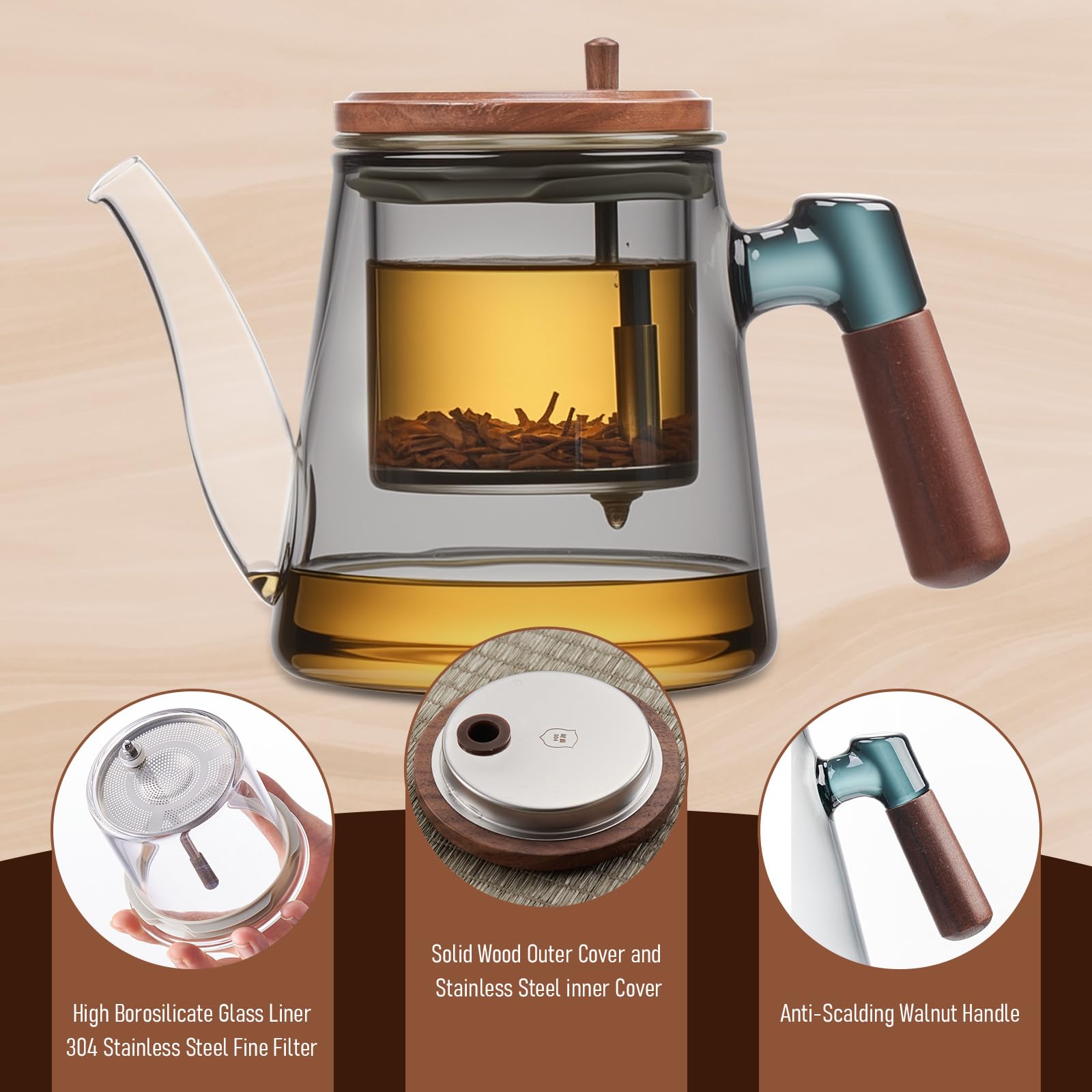 One-button filter feature in PARACITY Enchanti Tea Pot