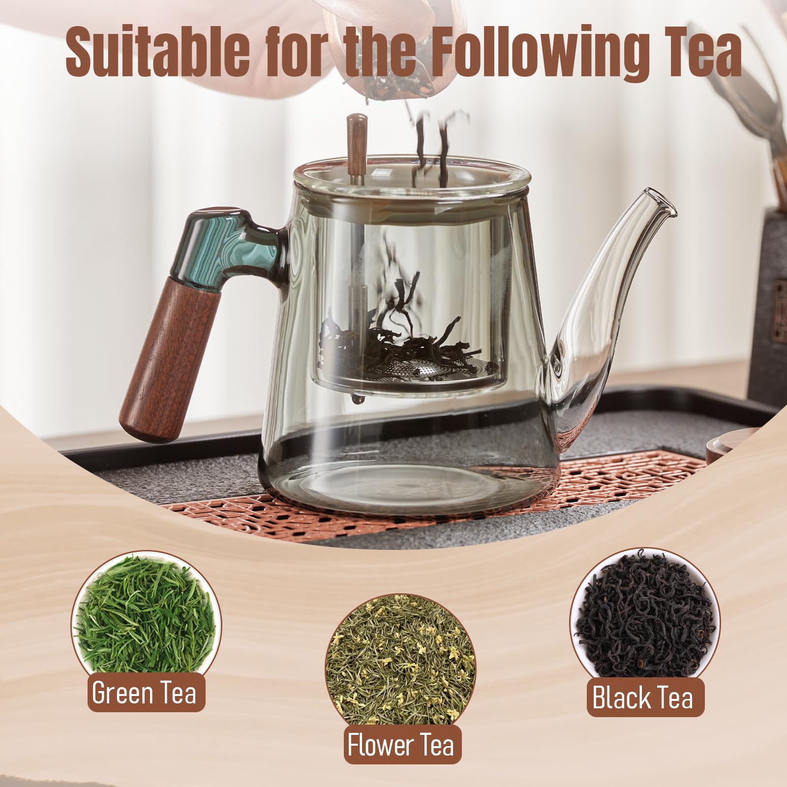 Oriental tea and green tea brewing with PARACITY Enchanti Tea Pot