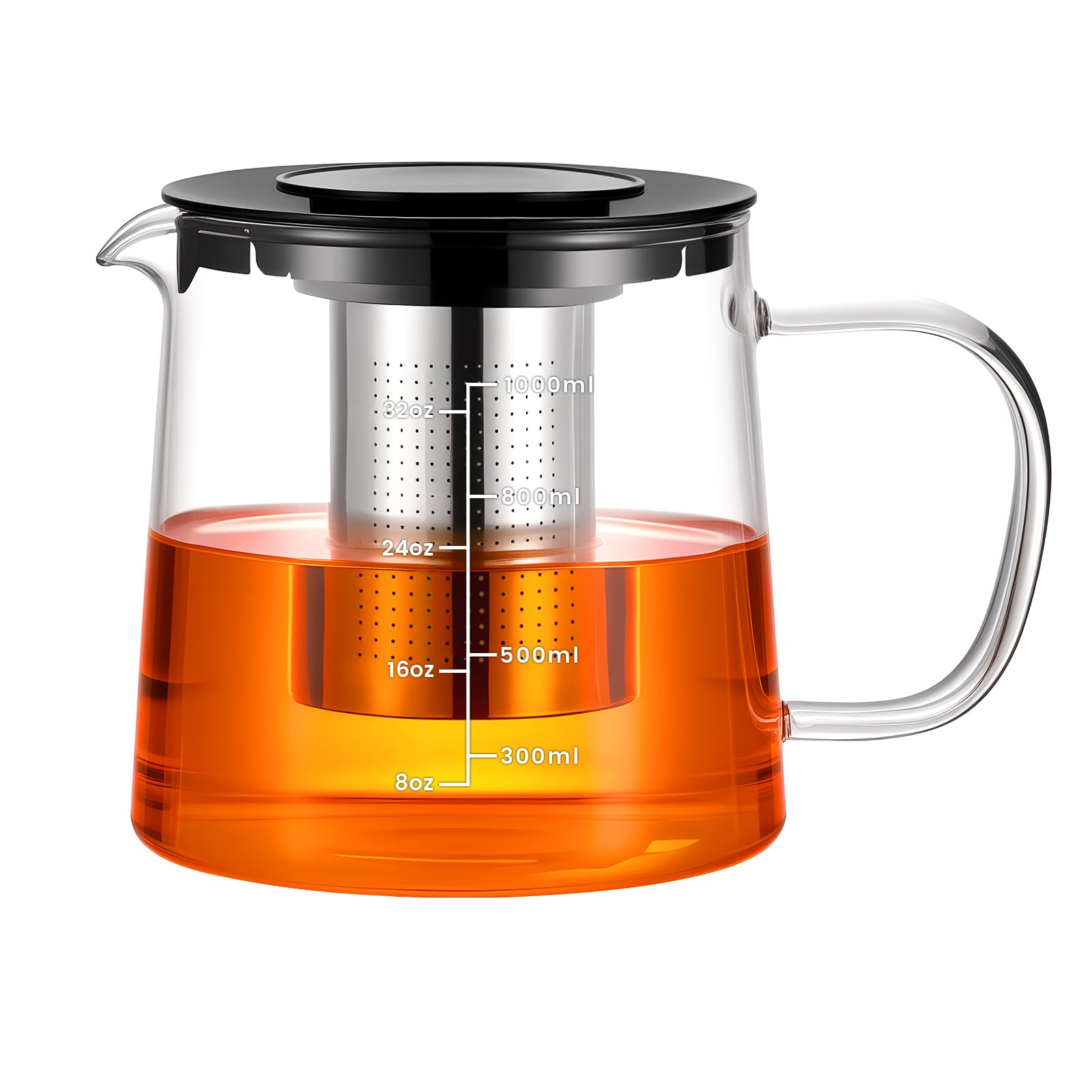 PARACITY glass teapot stovetop with borosilicate glass