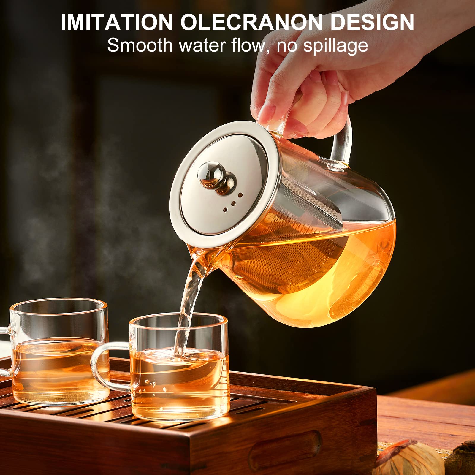 Microwave safe PARACITY glass teapot for quick heating