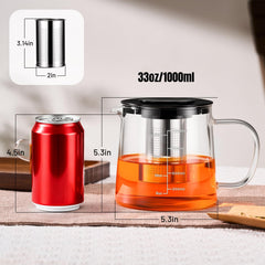 Teapot with removable 18/8 stainless steel infuser