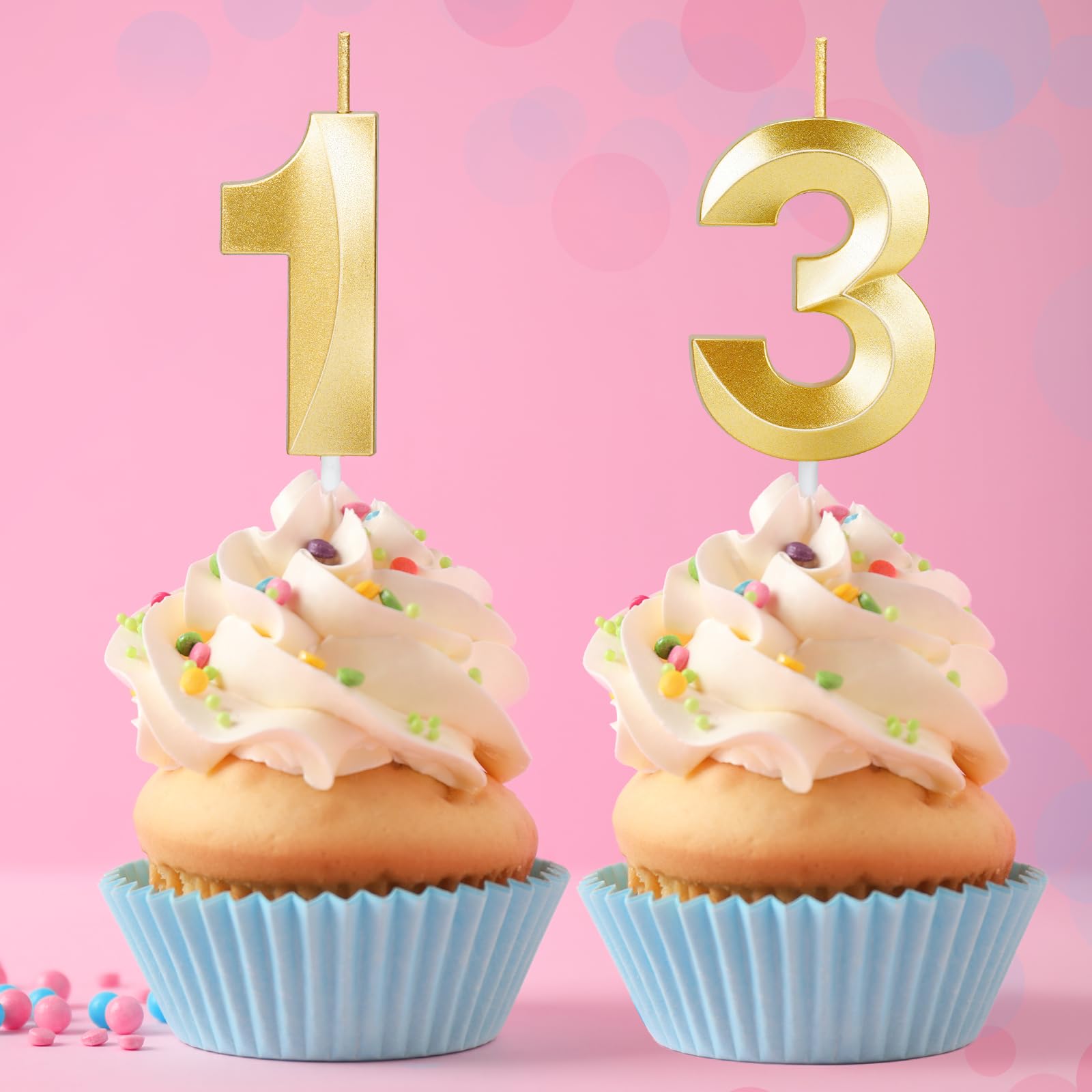 Two numeral candles packaging in plastic boxes