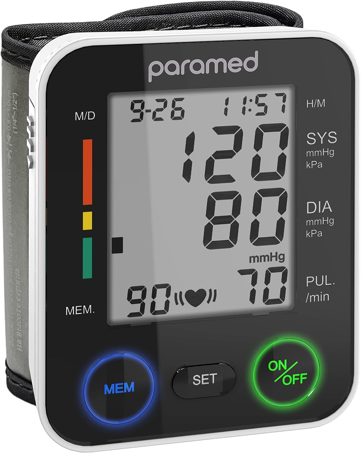 Paramed Automatic Wrist Blood Pressure Monitor with universal cuff