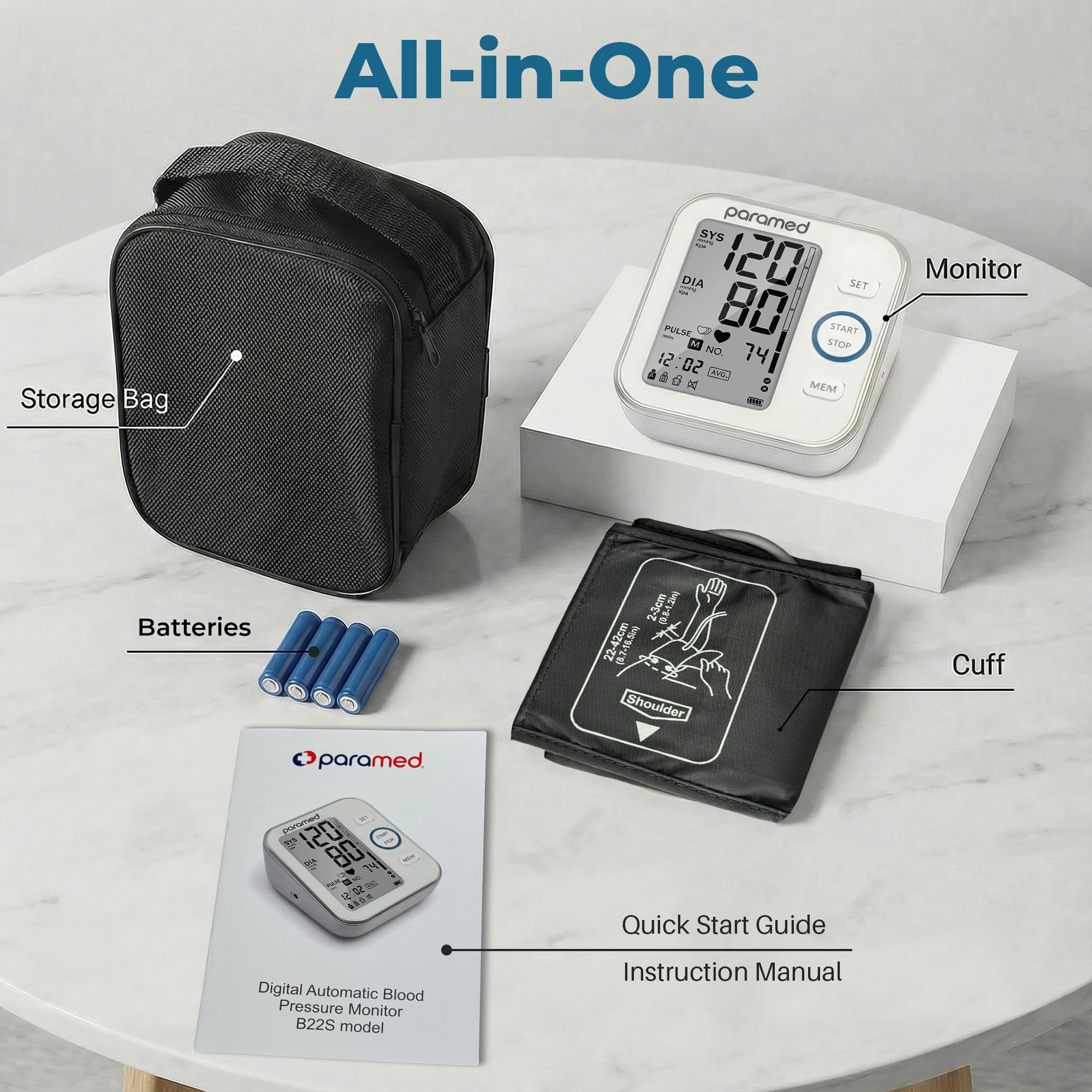 Paramed Blood Pressure Monitor large and easy operation buttons