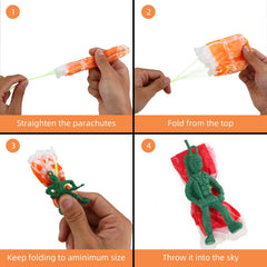 PVC and plastic paratrooper parachute toy