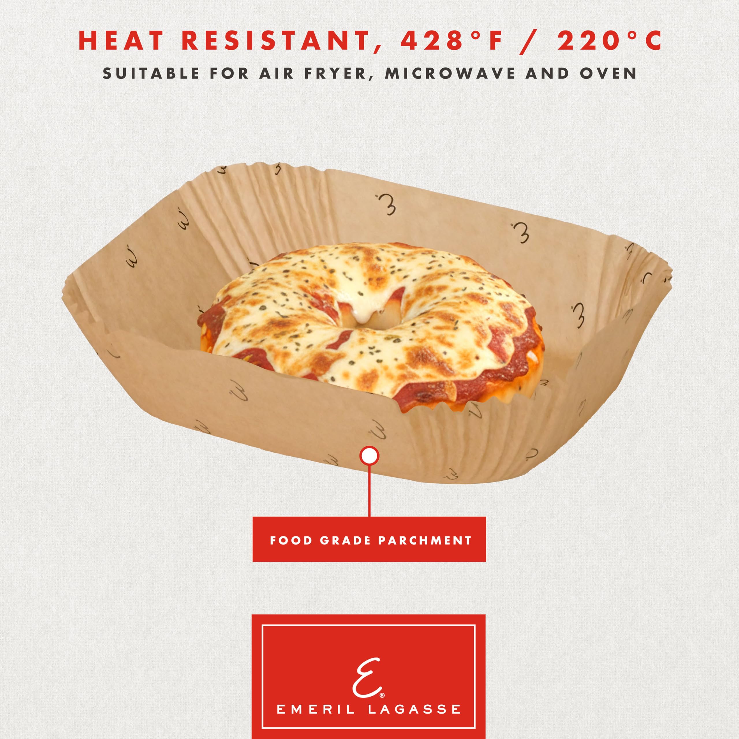 Non-stick parchment liners for Emeril Lagasse air fryer use in ovens