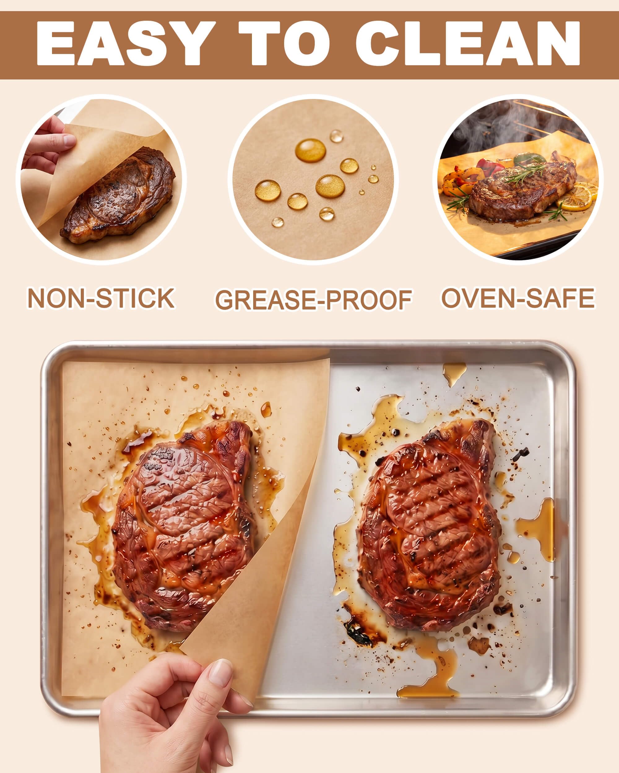 Parchment paper roll non-stick used on baking sheets