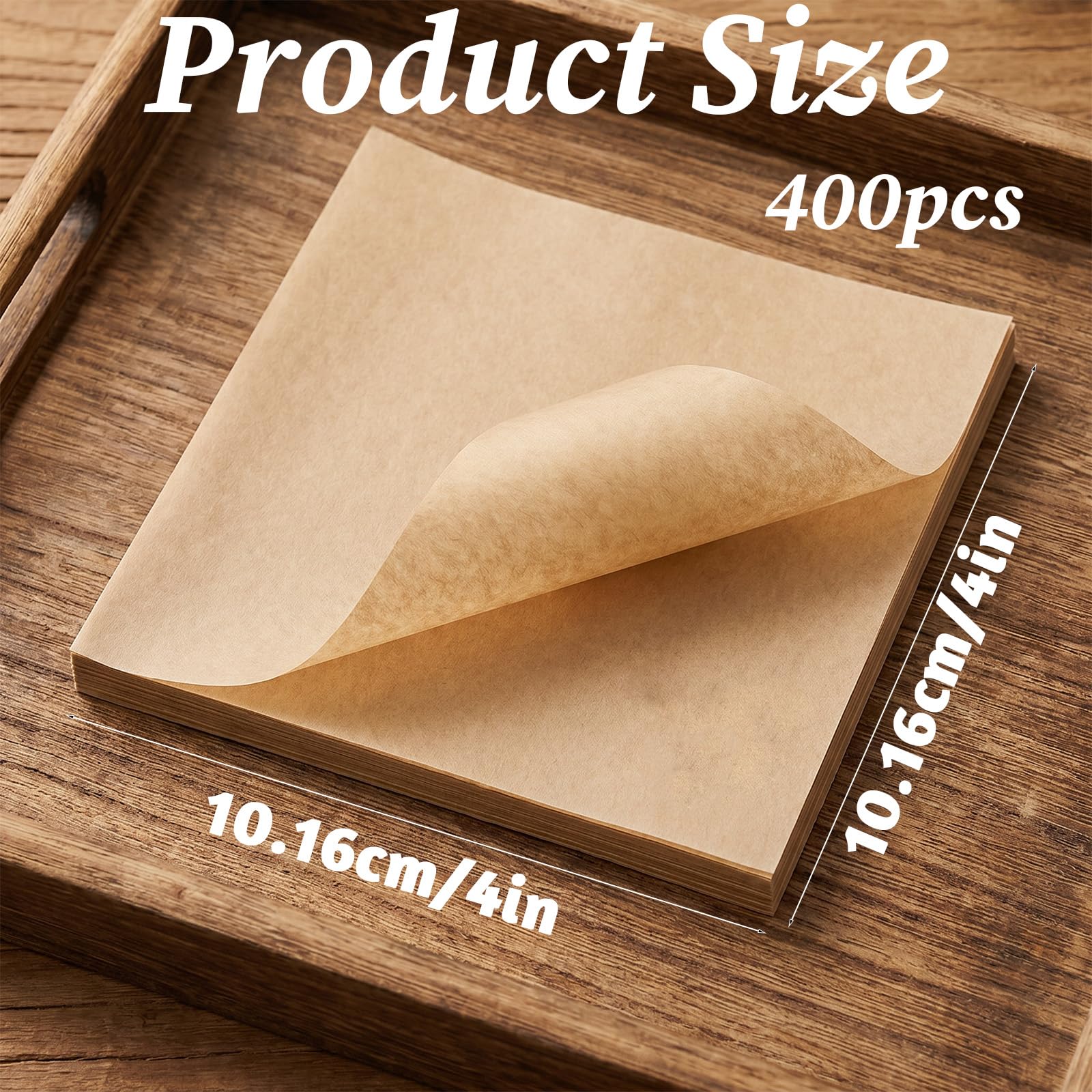 Parchment paper squares 4 inch pre-cut for burgers and baking
