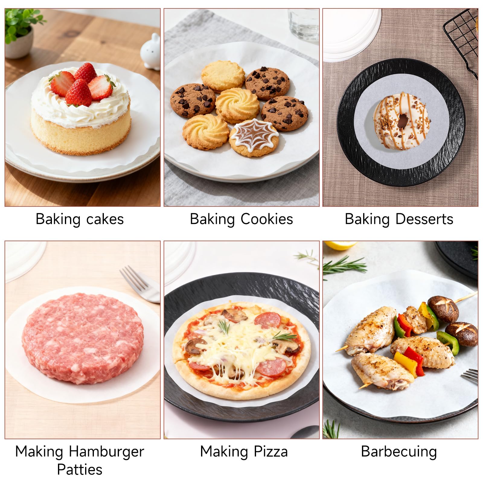 Parchment sheets for tortilla press and cake pan