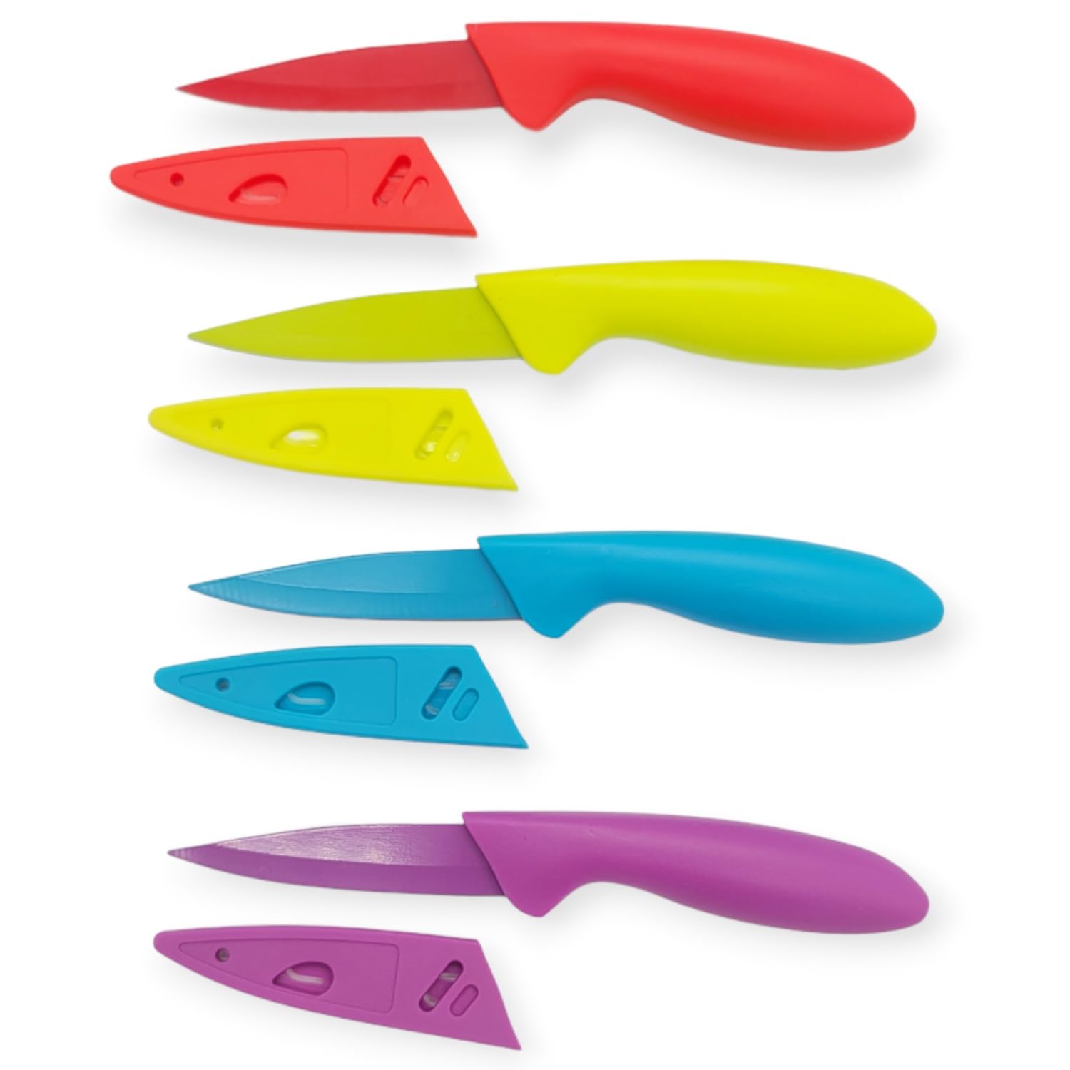 Colorful paring knife with sheath covers from Handy Housewares