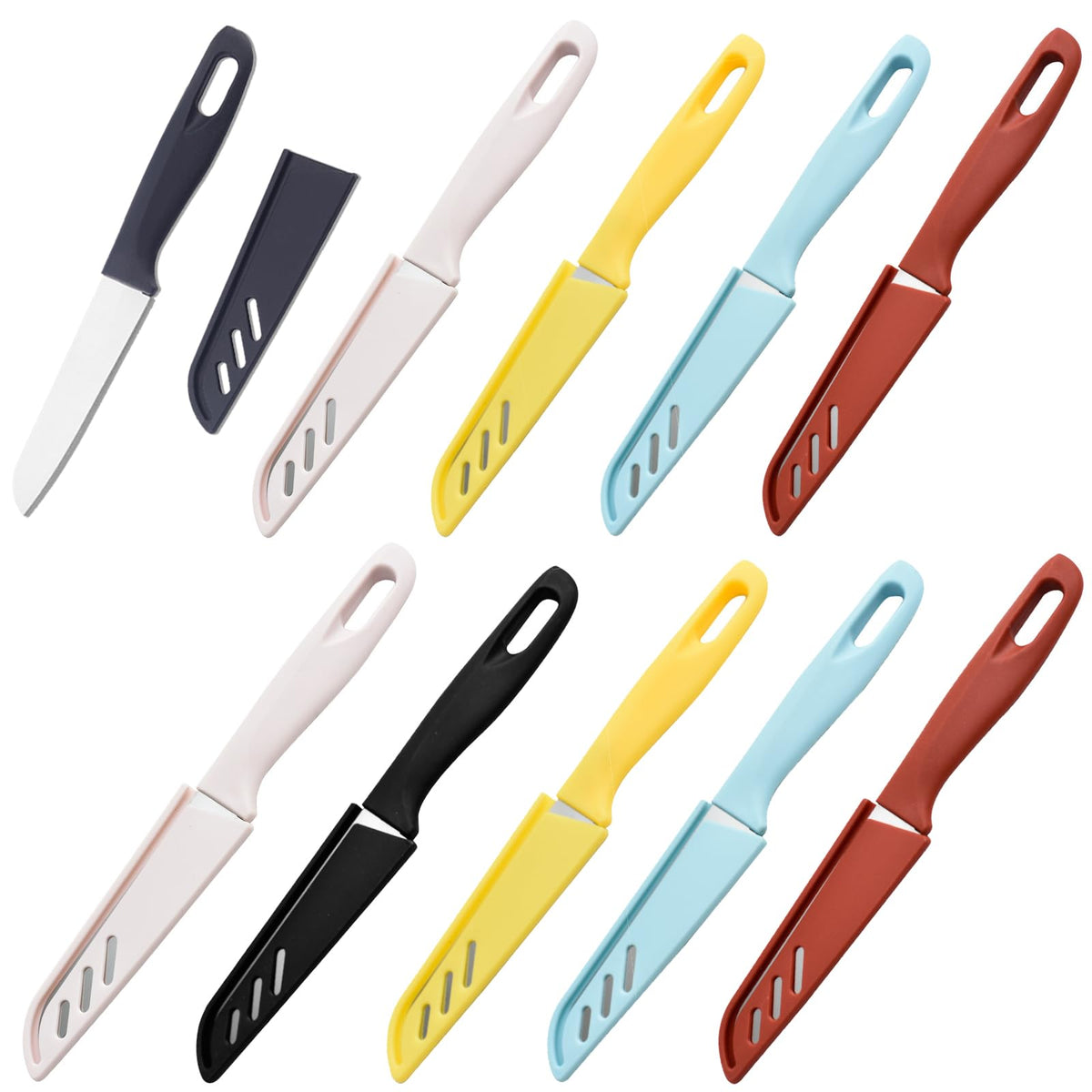 10 piece paring knives with protective sheath