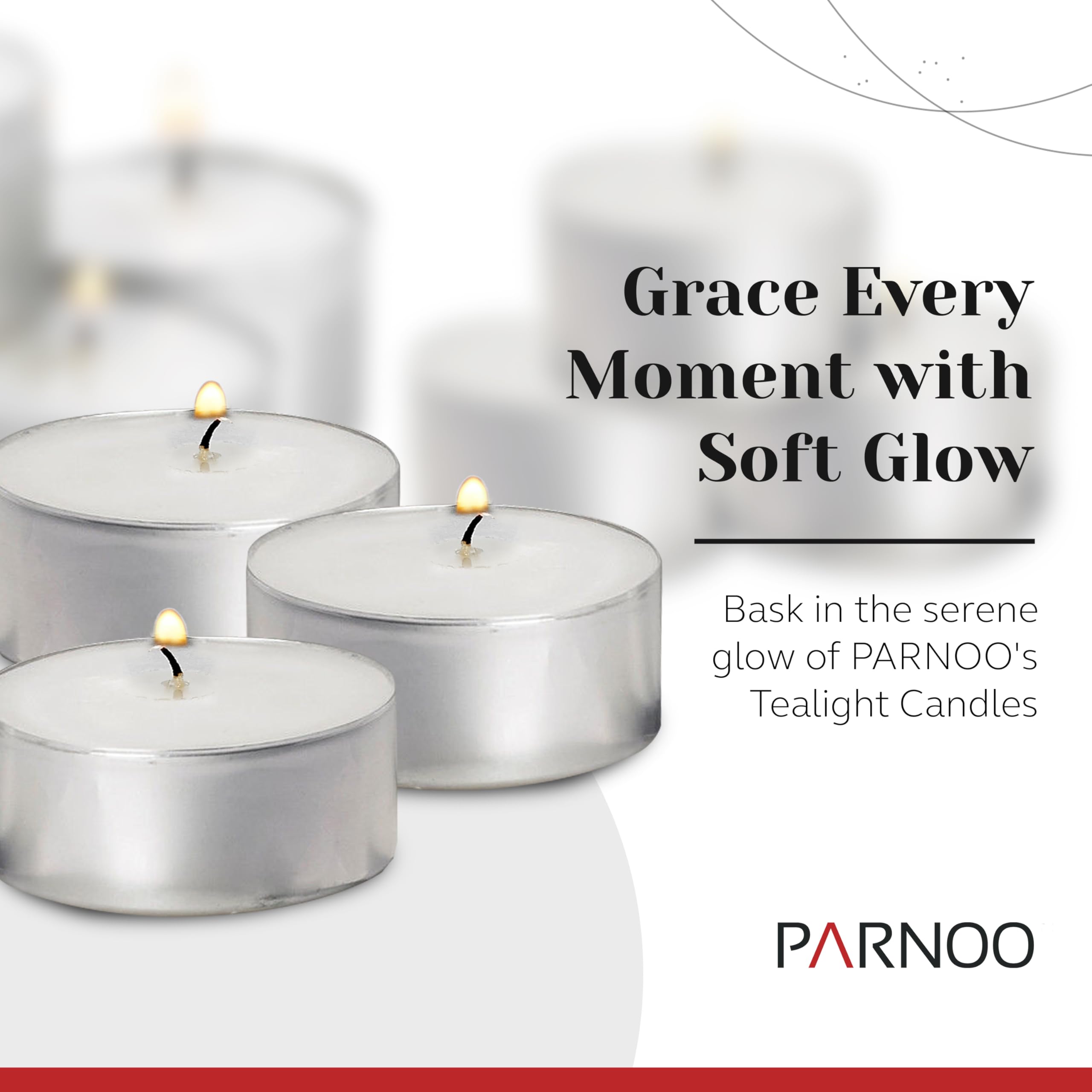 White unscented tealight candles PARNOO metal cup design