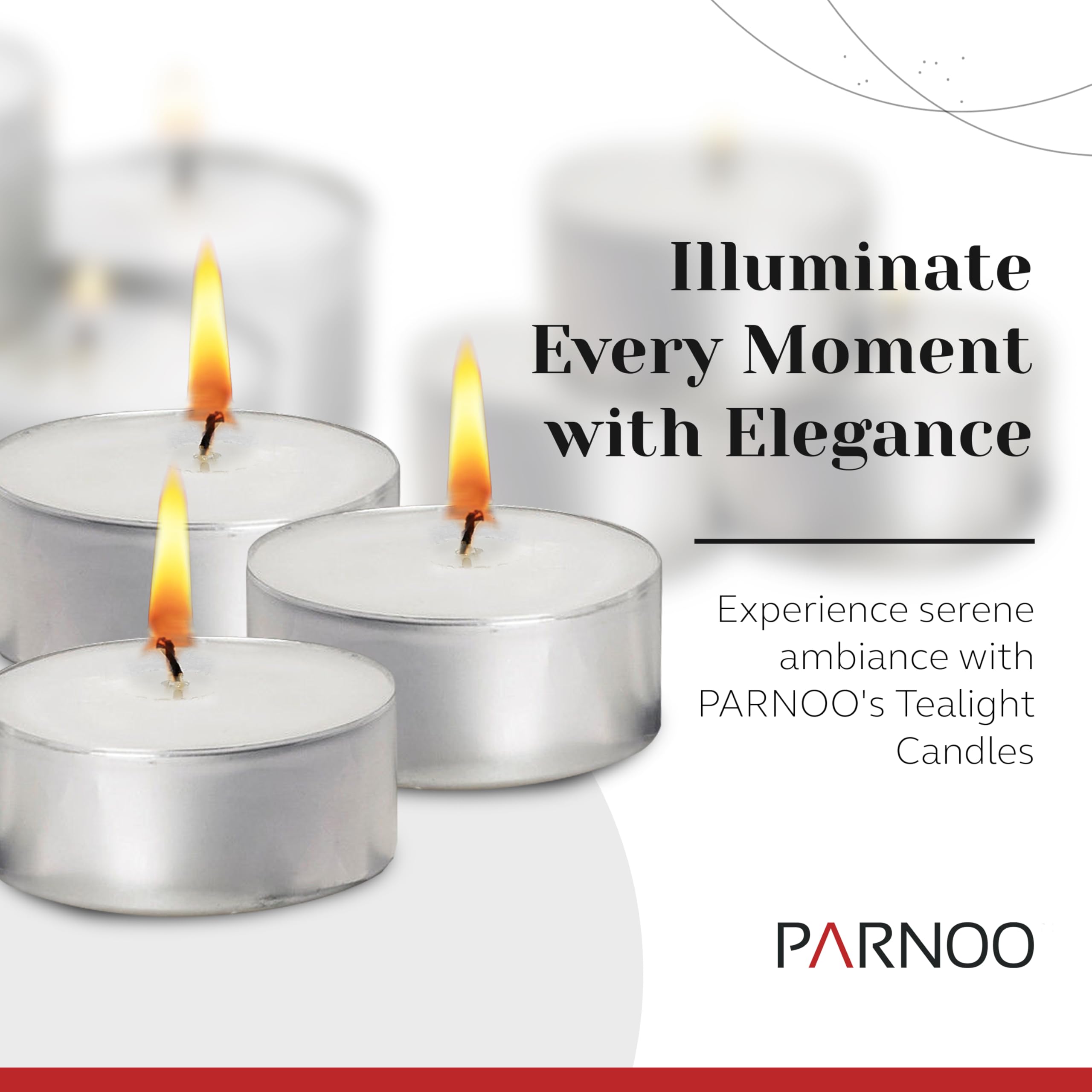 100 pack PARNOO tealight candles unscented and white