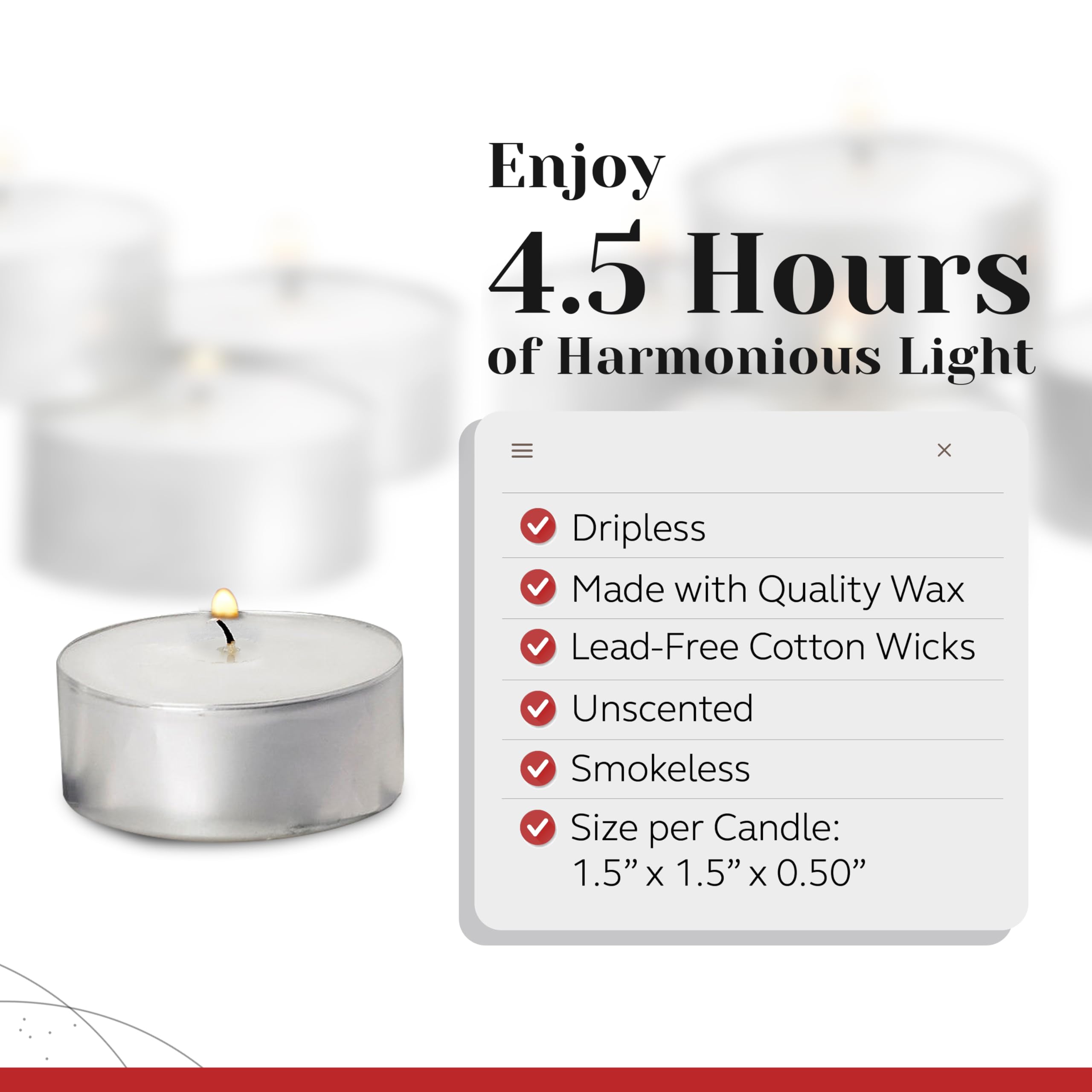 Bulk tealight candles 100 pack PARNOO for weddings