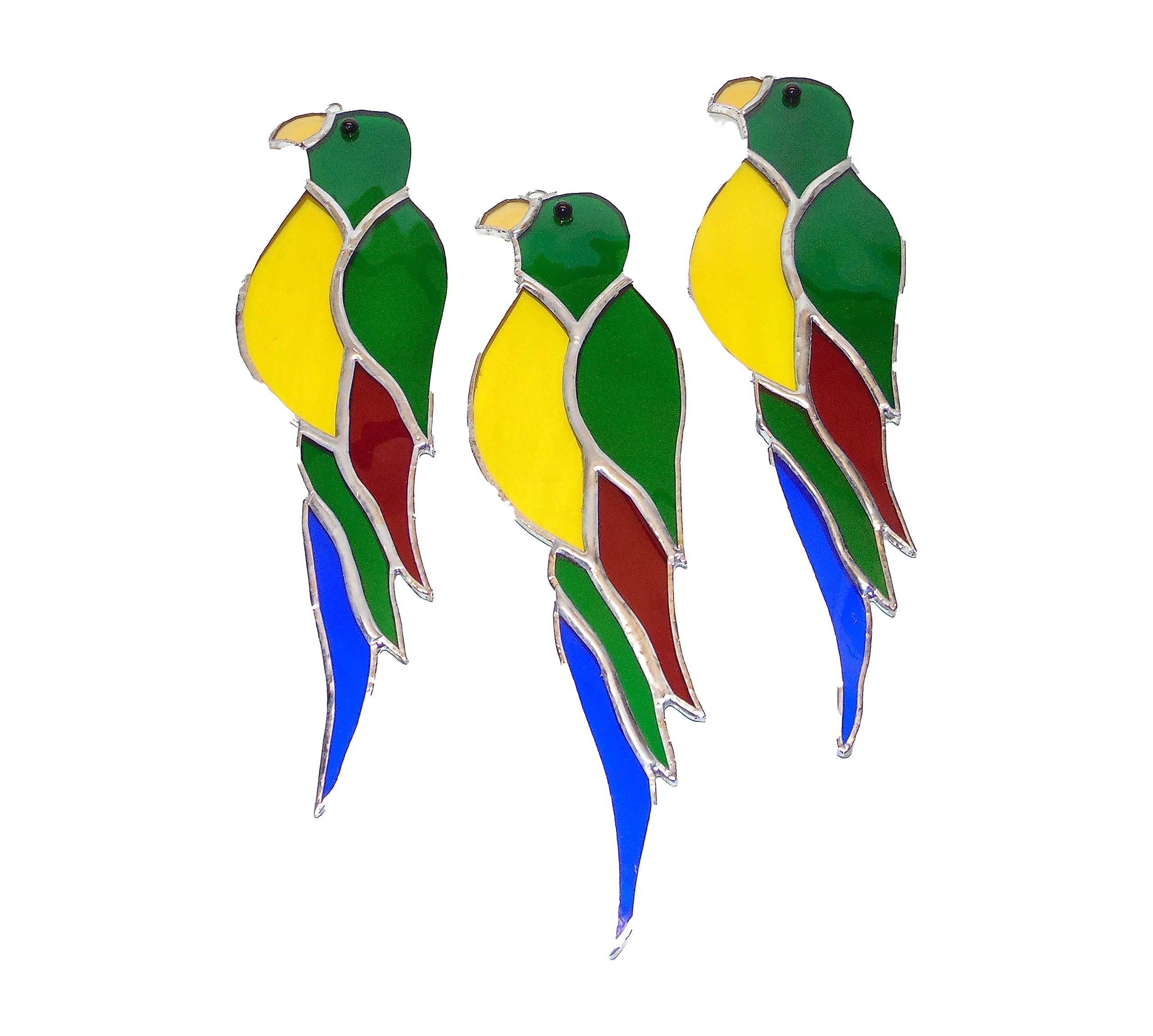 Parrot stained glass decor gift idea