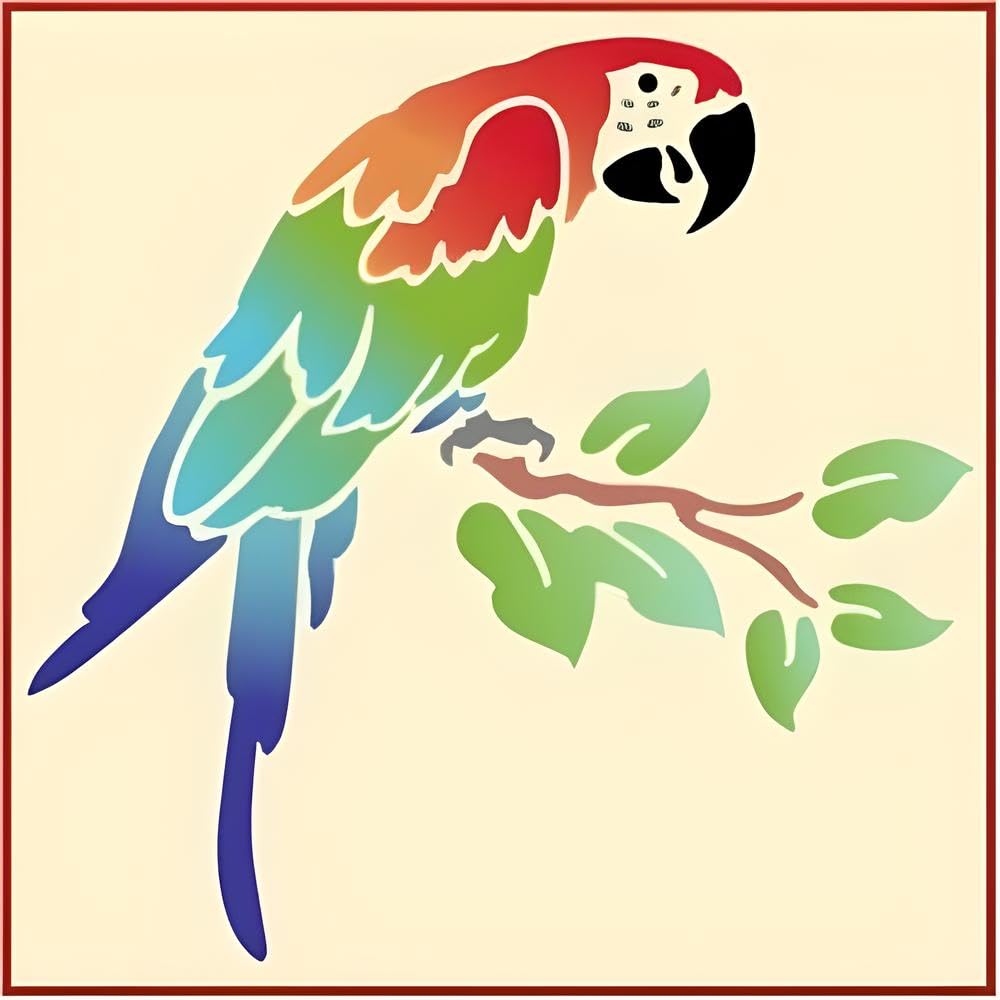 Parrot Stencil Template 9.25 x 9 on durable Mylar