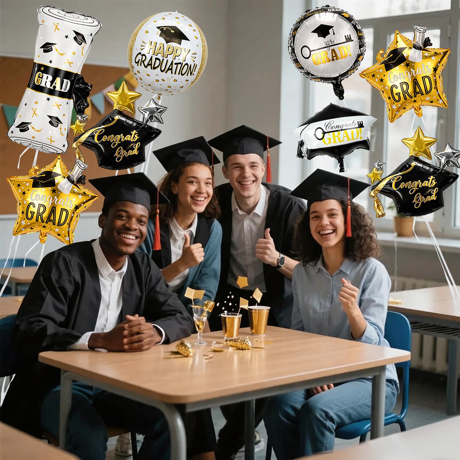 balloons suitable for college and high school graduations