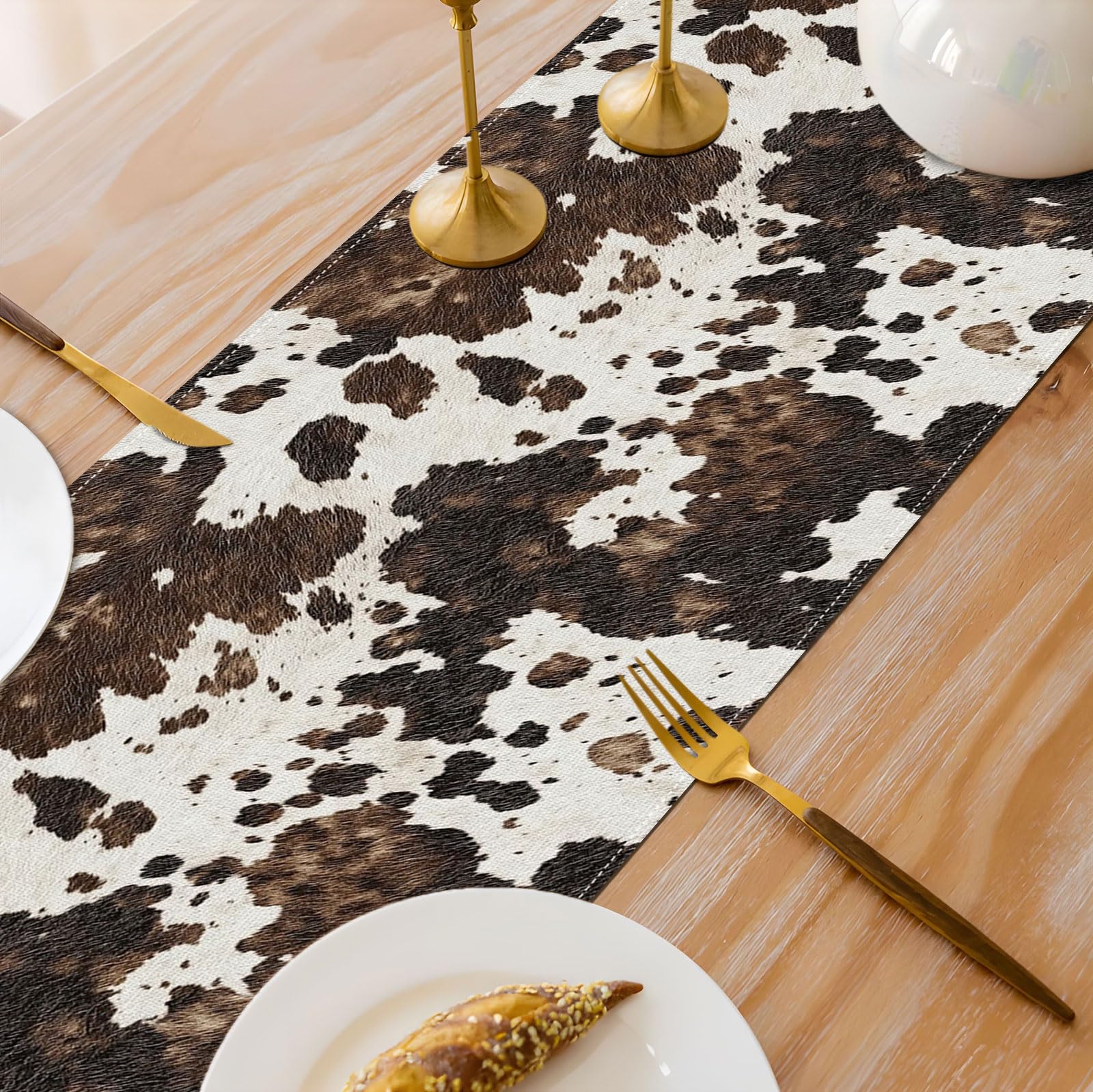 Cowboy themed party decor table runner for kitchen island