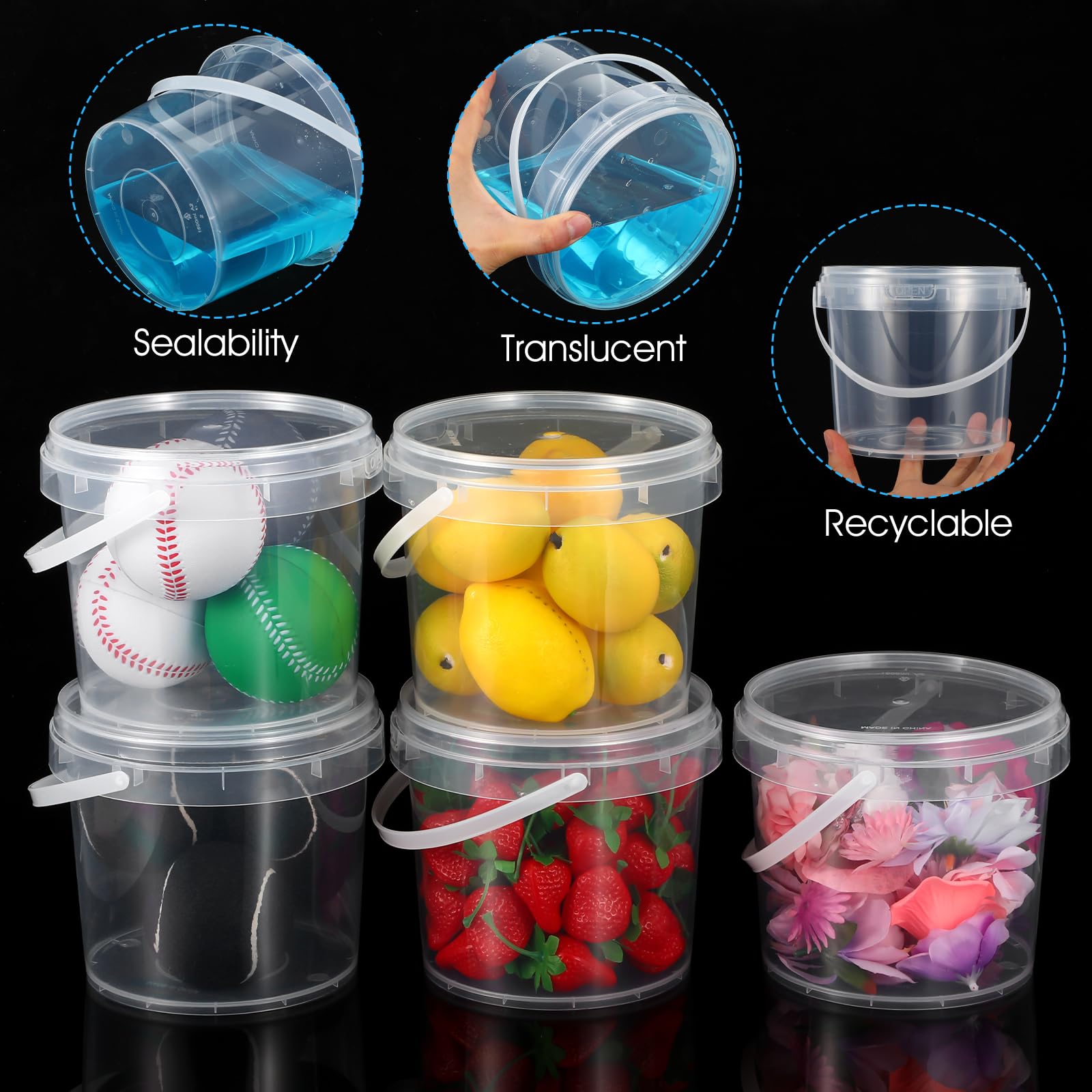 Party bucket 48oz for outdoor events with lid