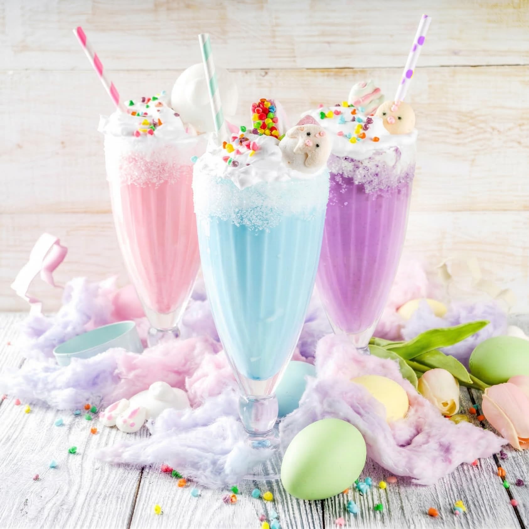 Flavor colors and cone packaging for cotton candy